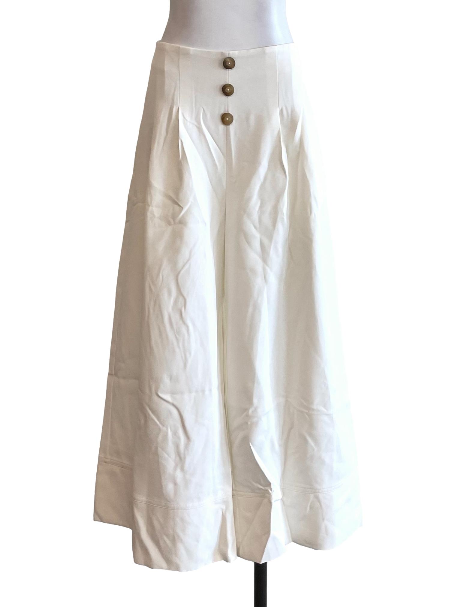 White Pleated Culottes