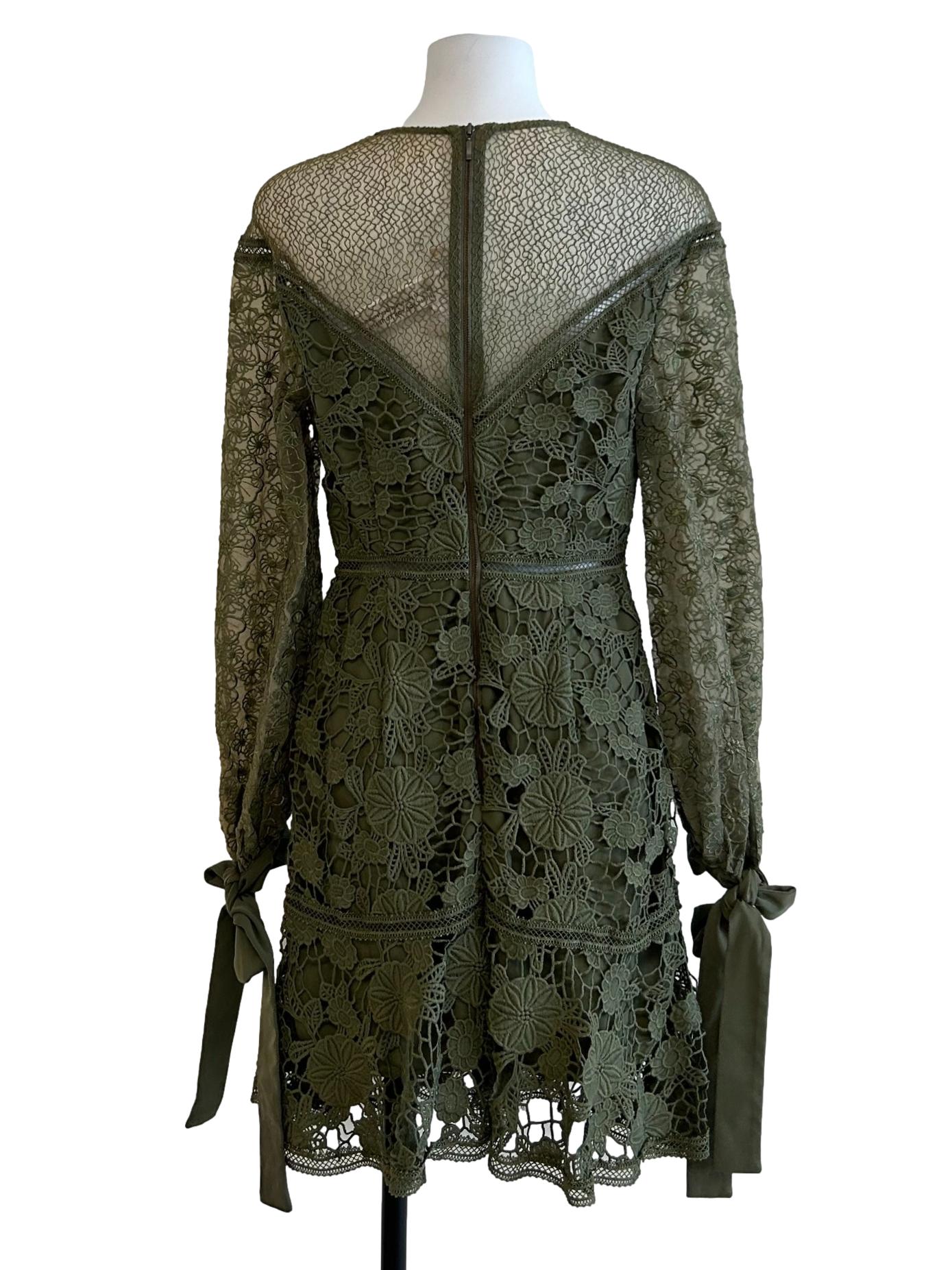 Olive Green Eyelet Dress