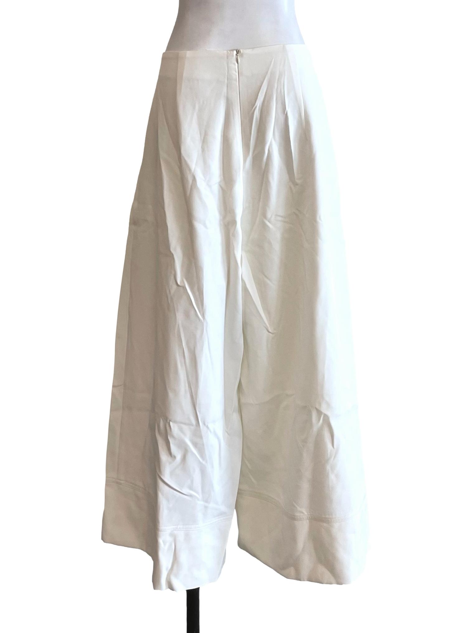 White Pleated Culottes