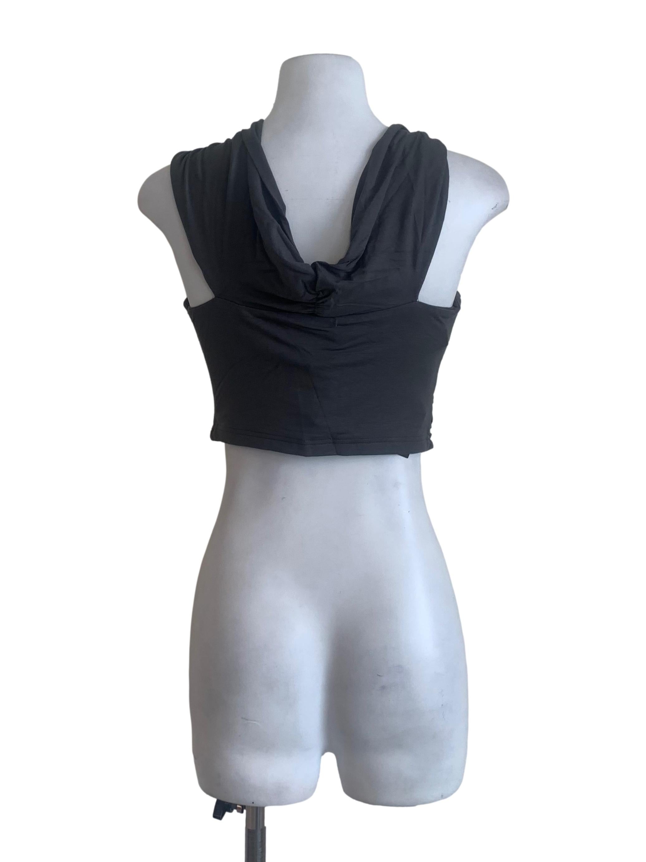 Shadow Grey Halter Neck Crop Top