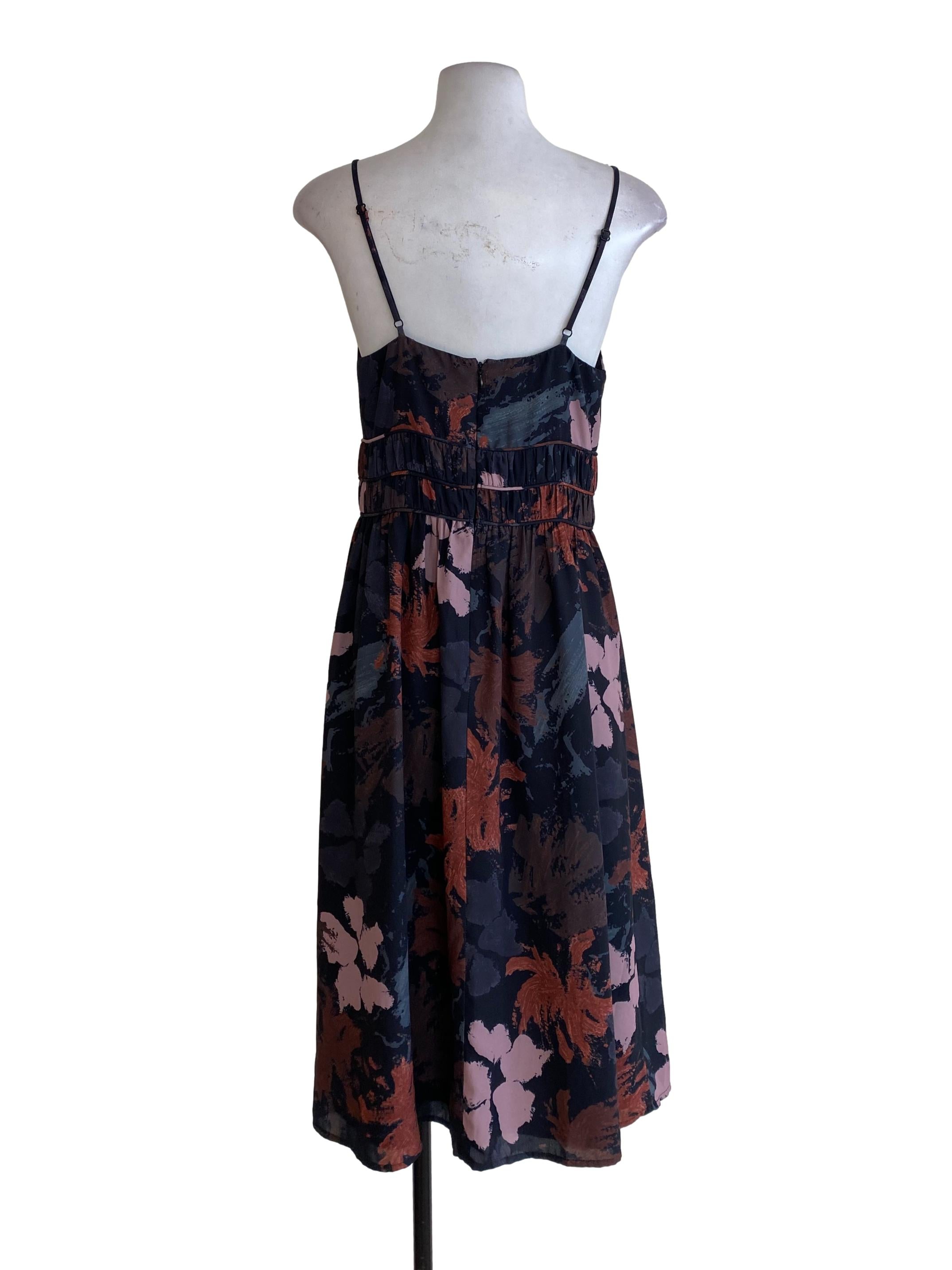 Black Floral Blouson Dress