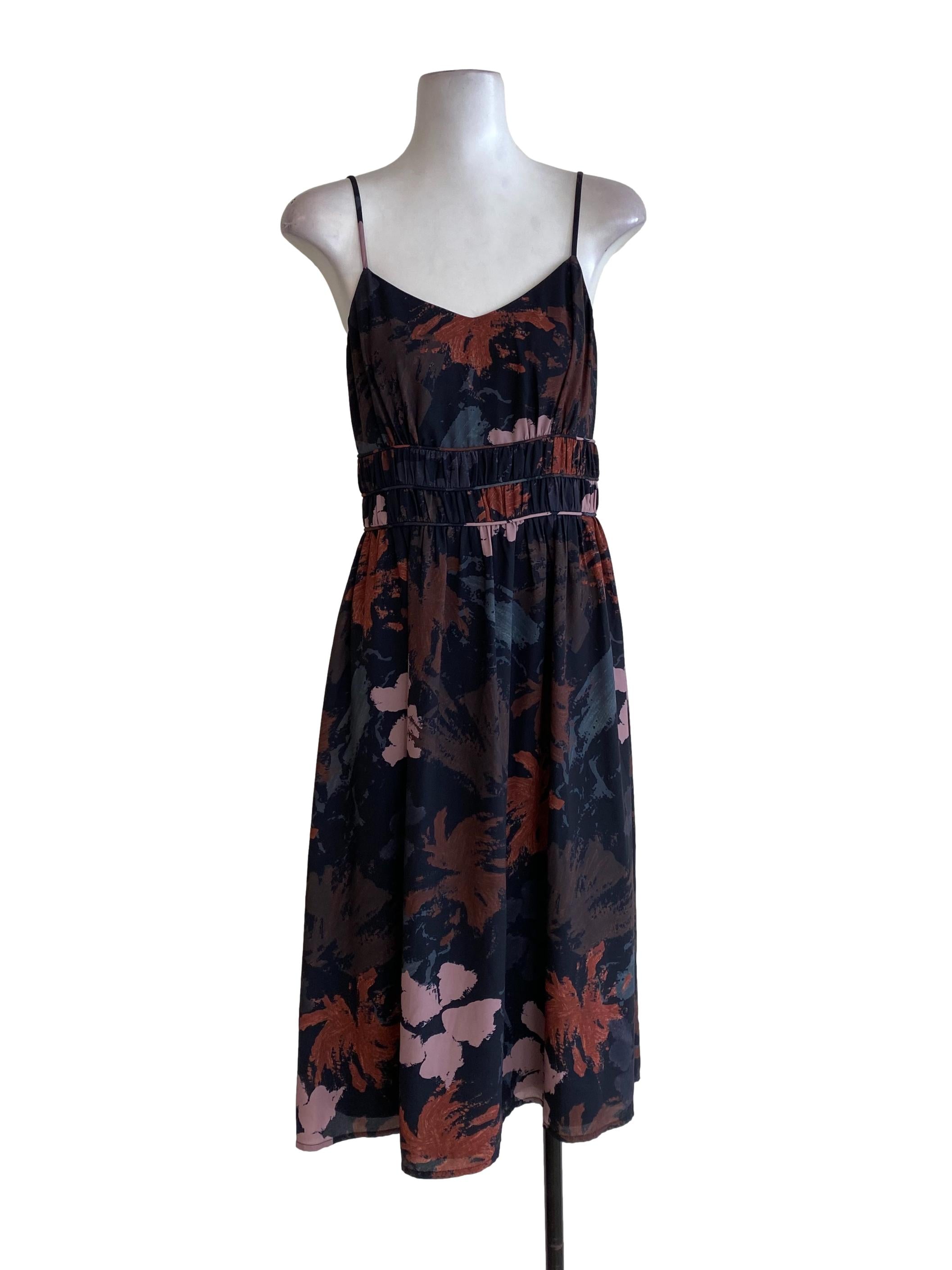 Black Floral Blouson Dress