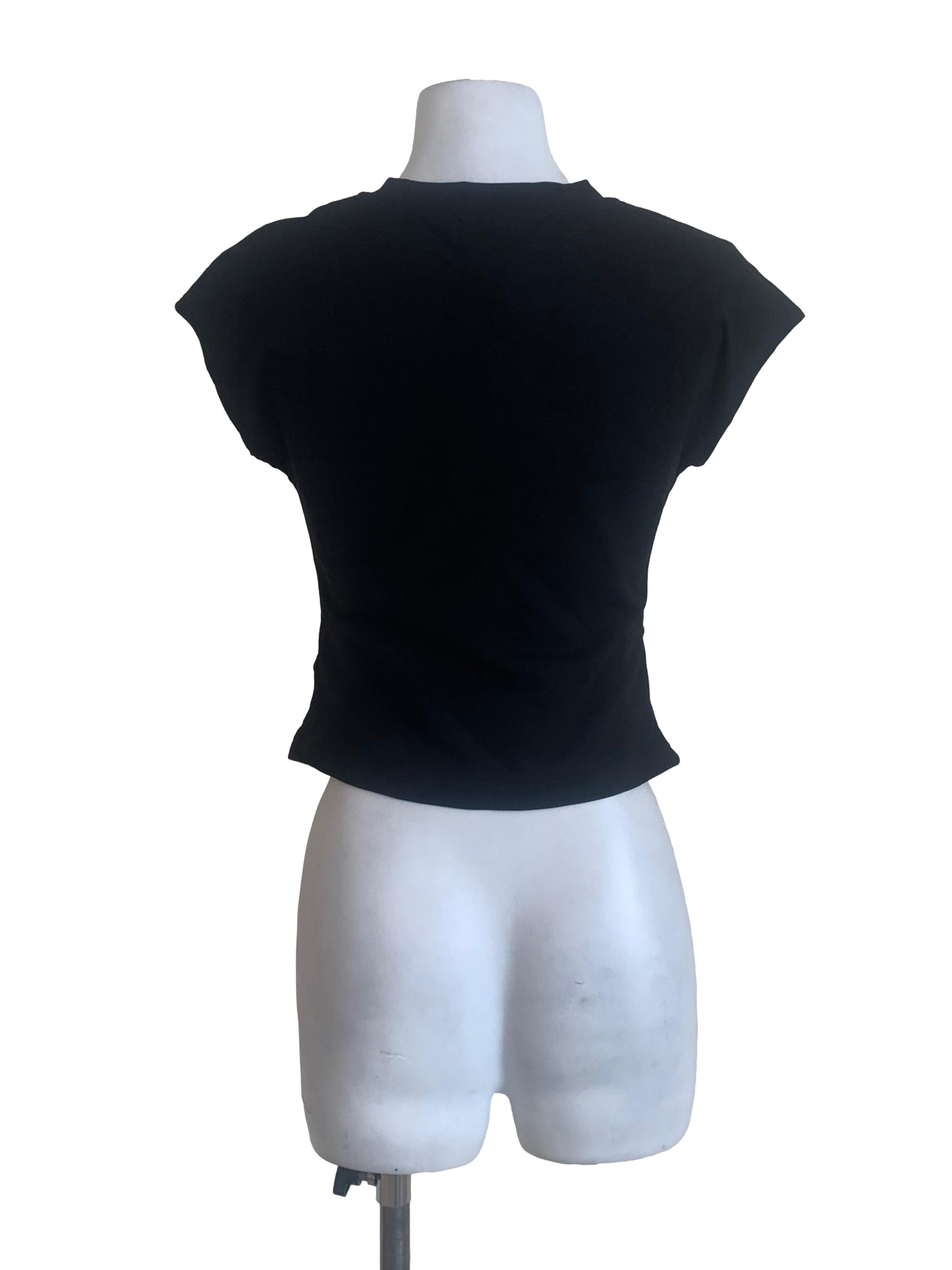 Midnight Black Drop Shoulder Top