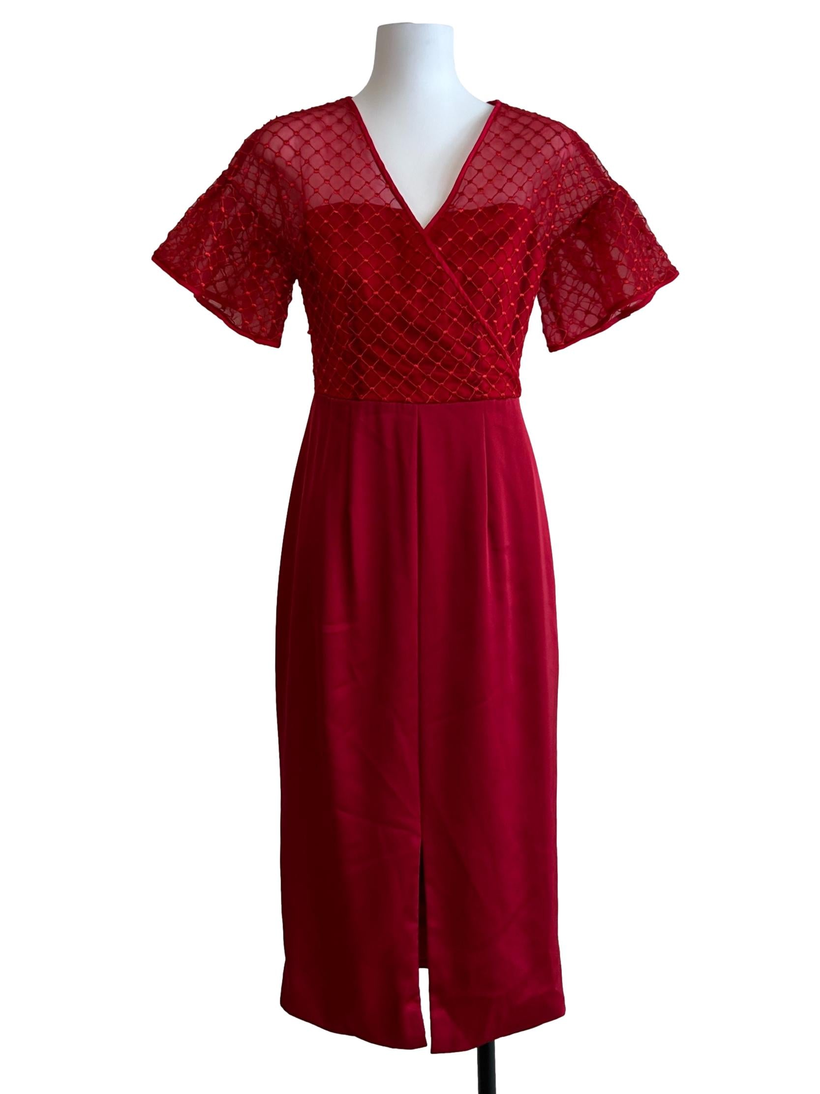 Candy Red Slit Dress