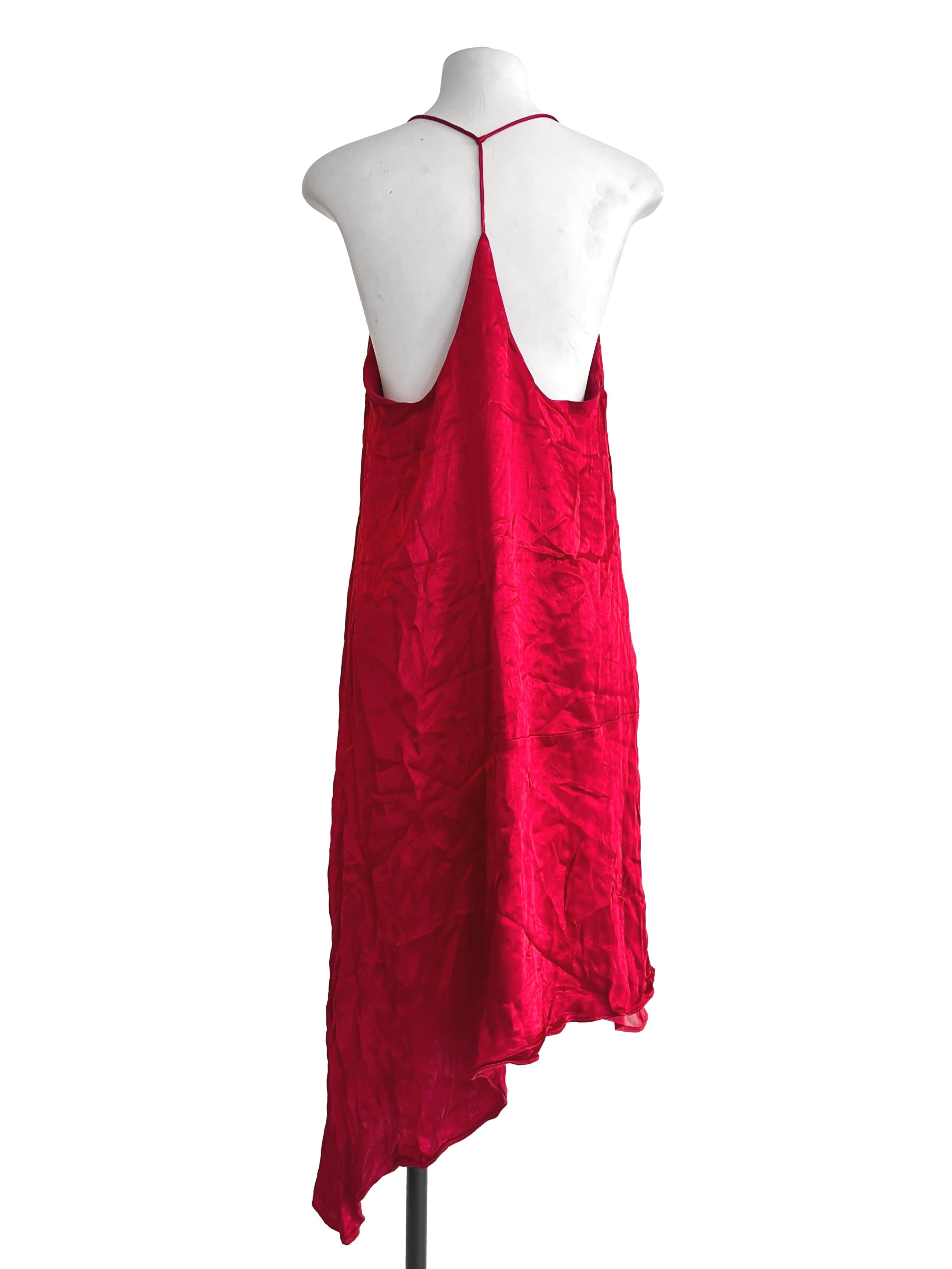 Crimson Red Spaghetti Strap Slip Dress