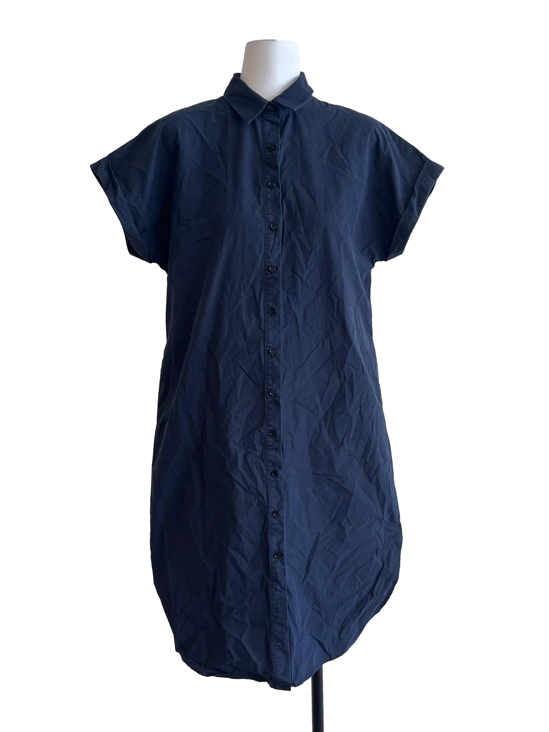 Blue Collared Button Down Dress