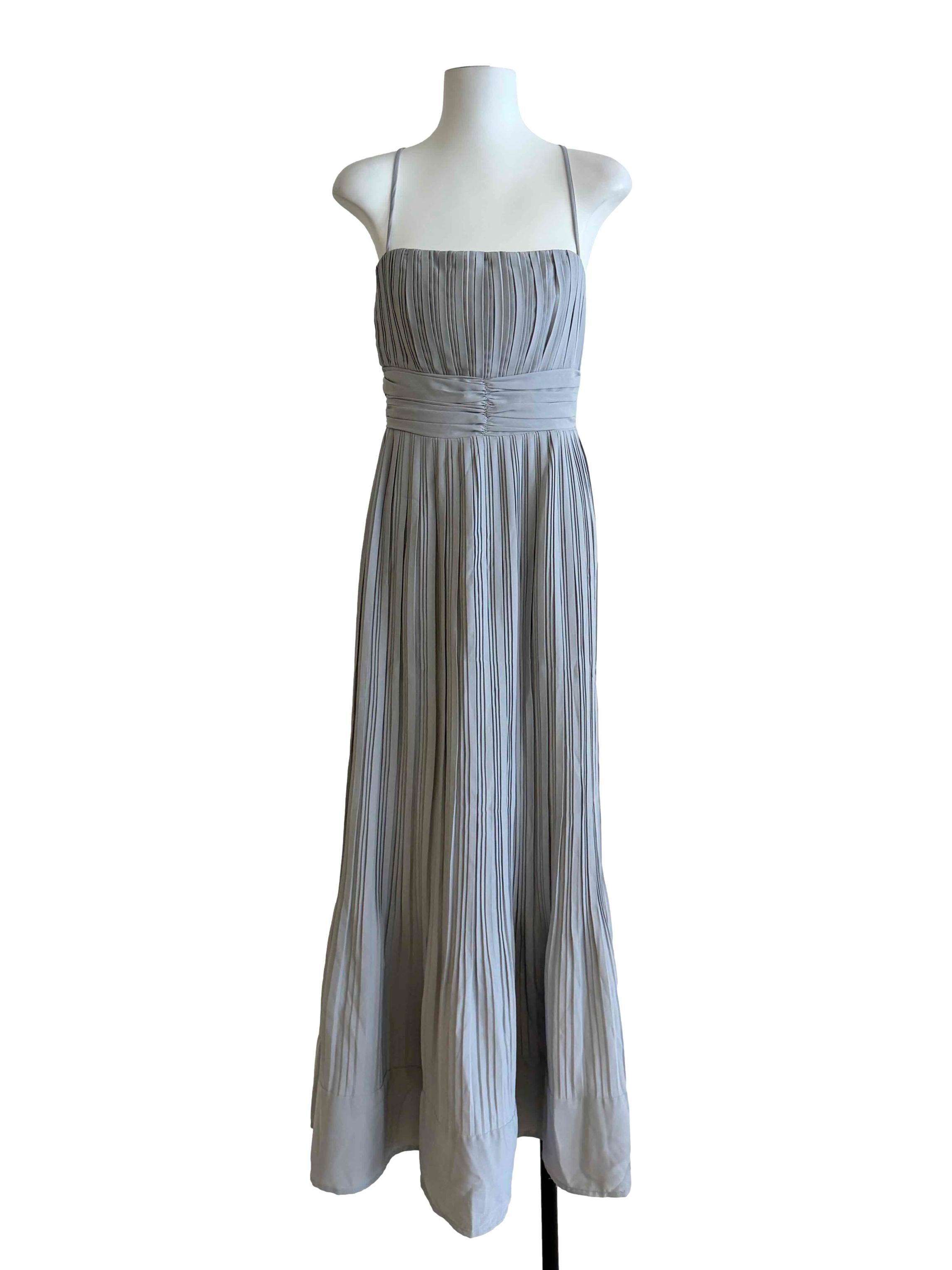 Cloud Grey Pleated Dress