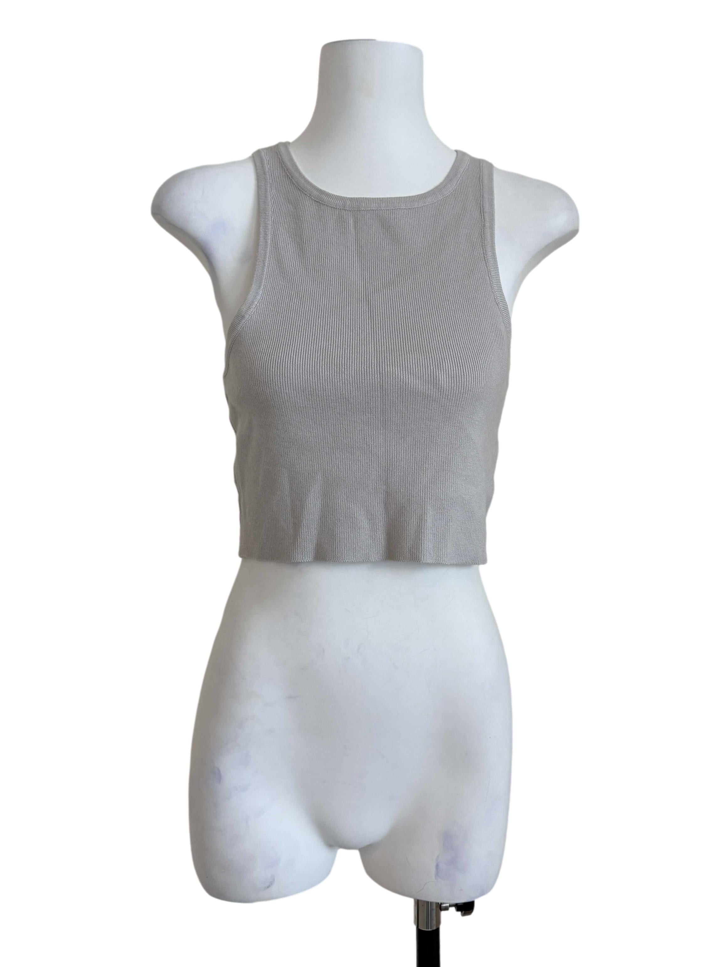 Cloud Grey Round Neck Top