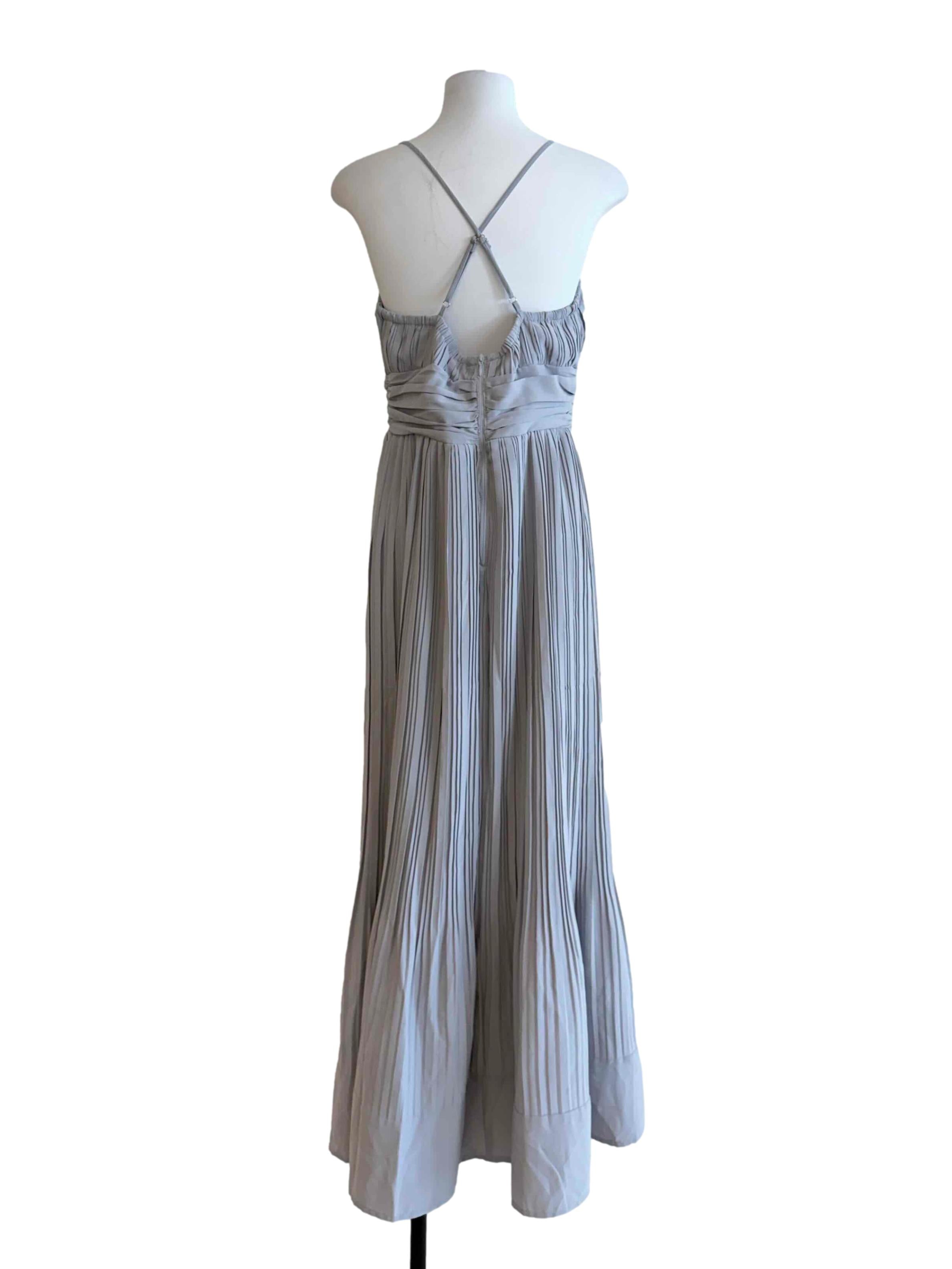 Cloud Grey Pleated Dress