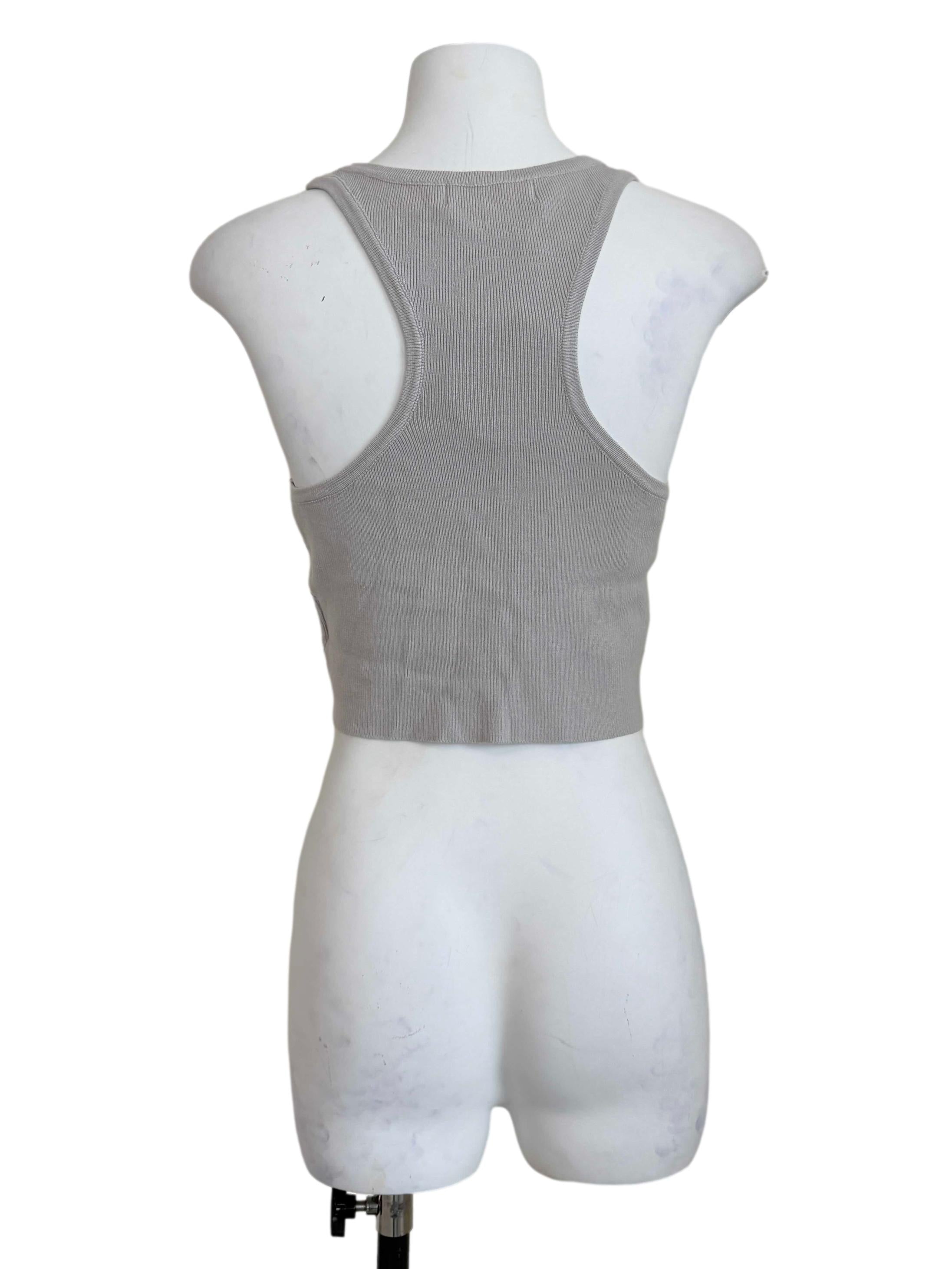 Cloud Grey Round Neck Top