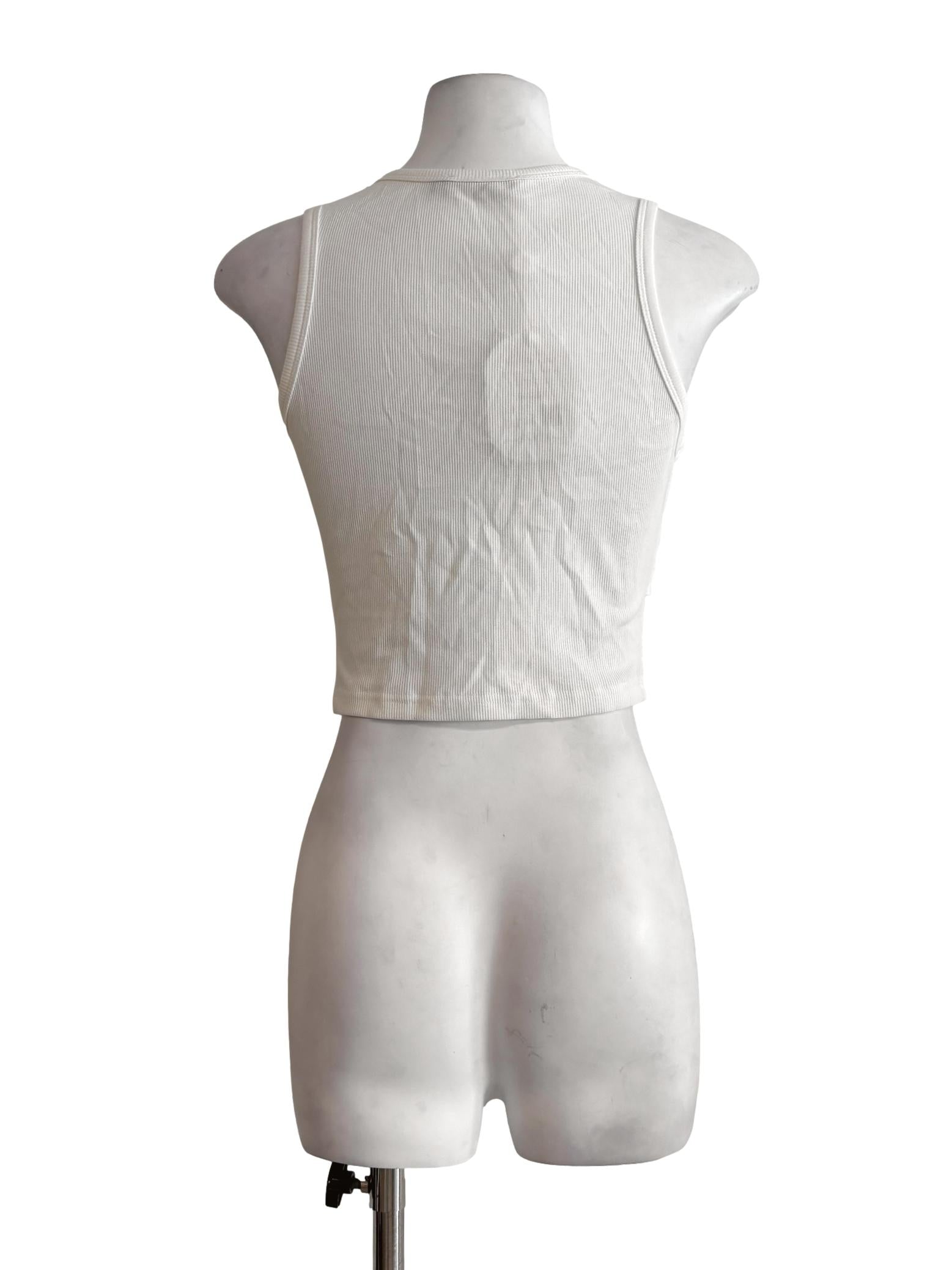 Ivory White Ribbed Top