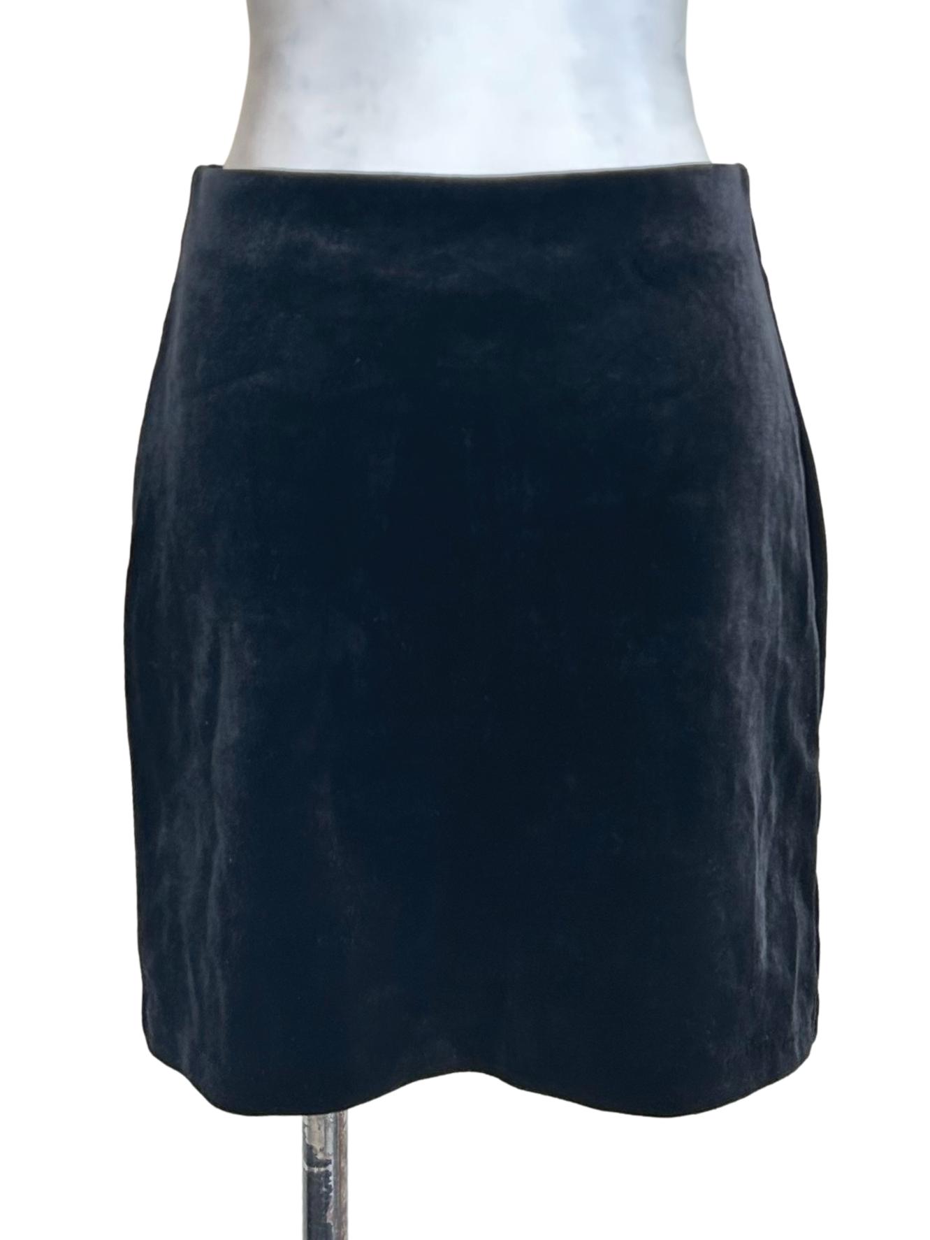 Black Velvet Rose Embroidered Skirt