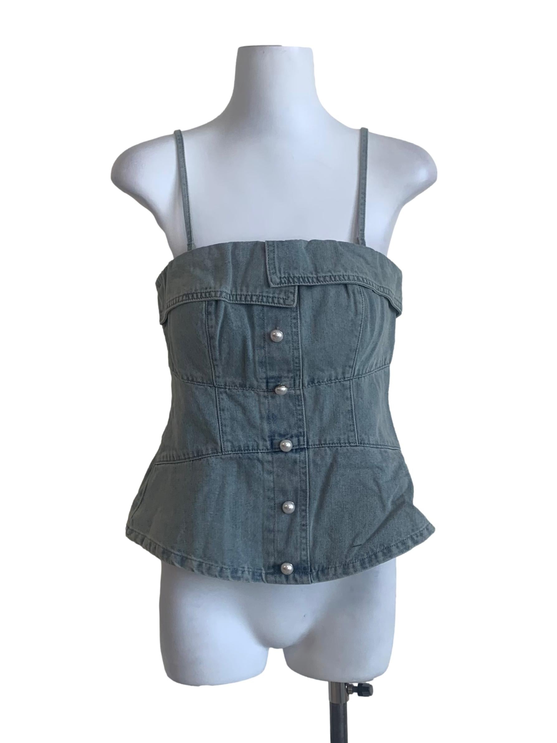 Stone Blue Denim Top