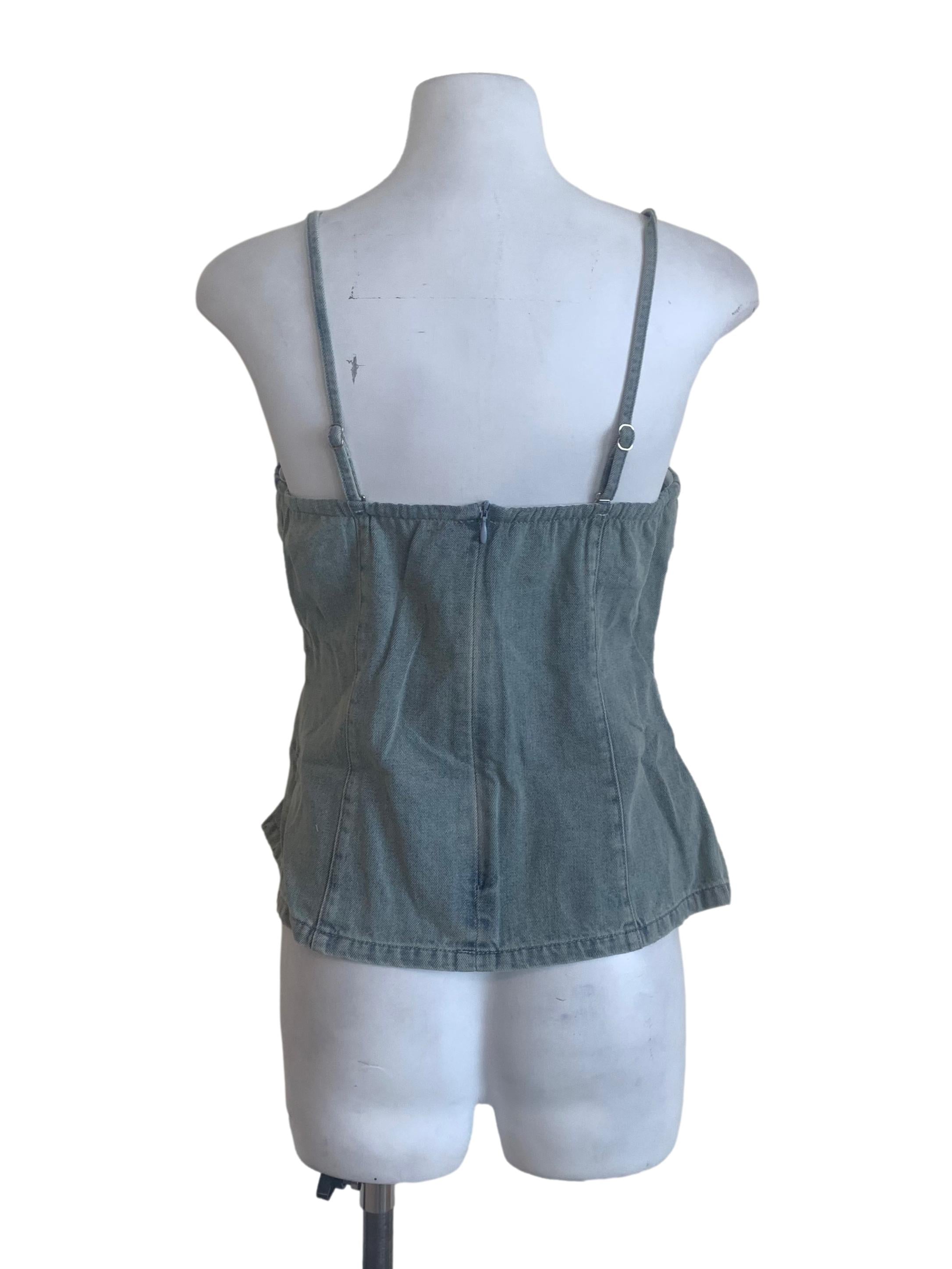 Stone Blue Denim Top