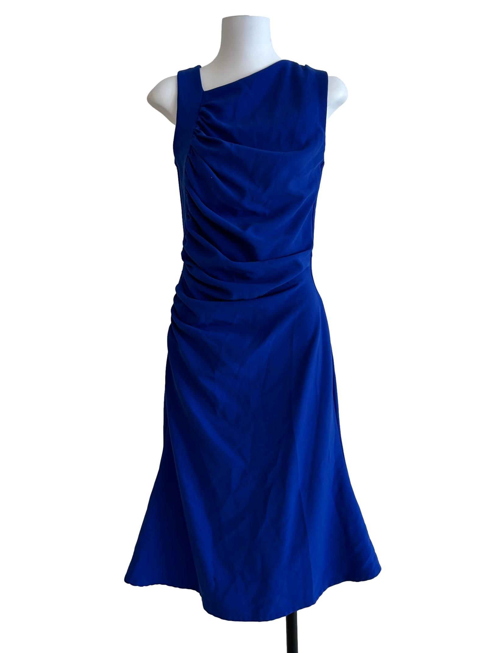 Lapis Blue Ruched Dress