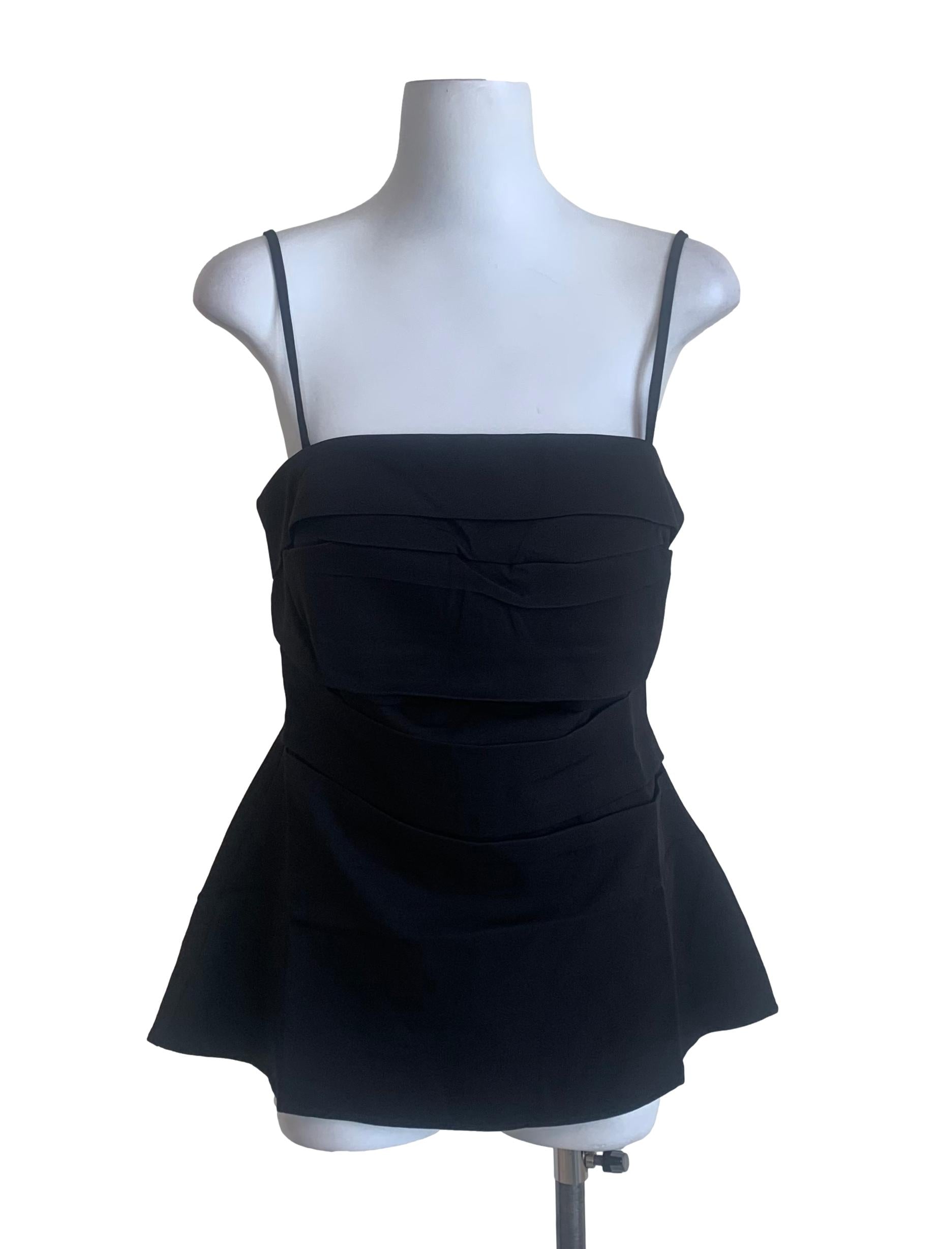 Crow Black Peplum Top