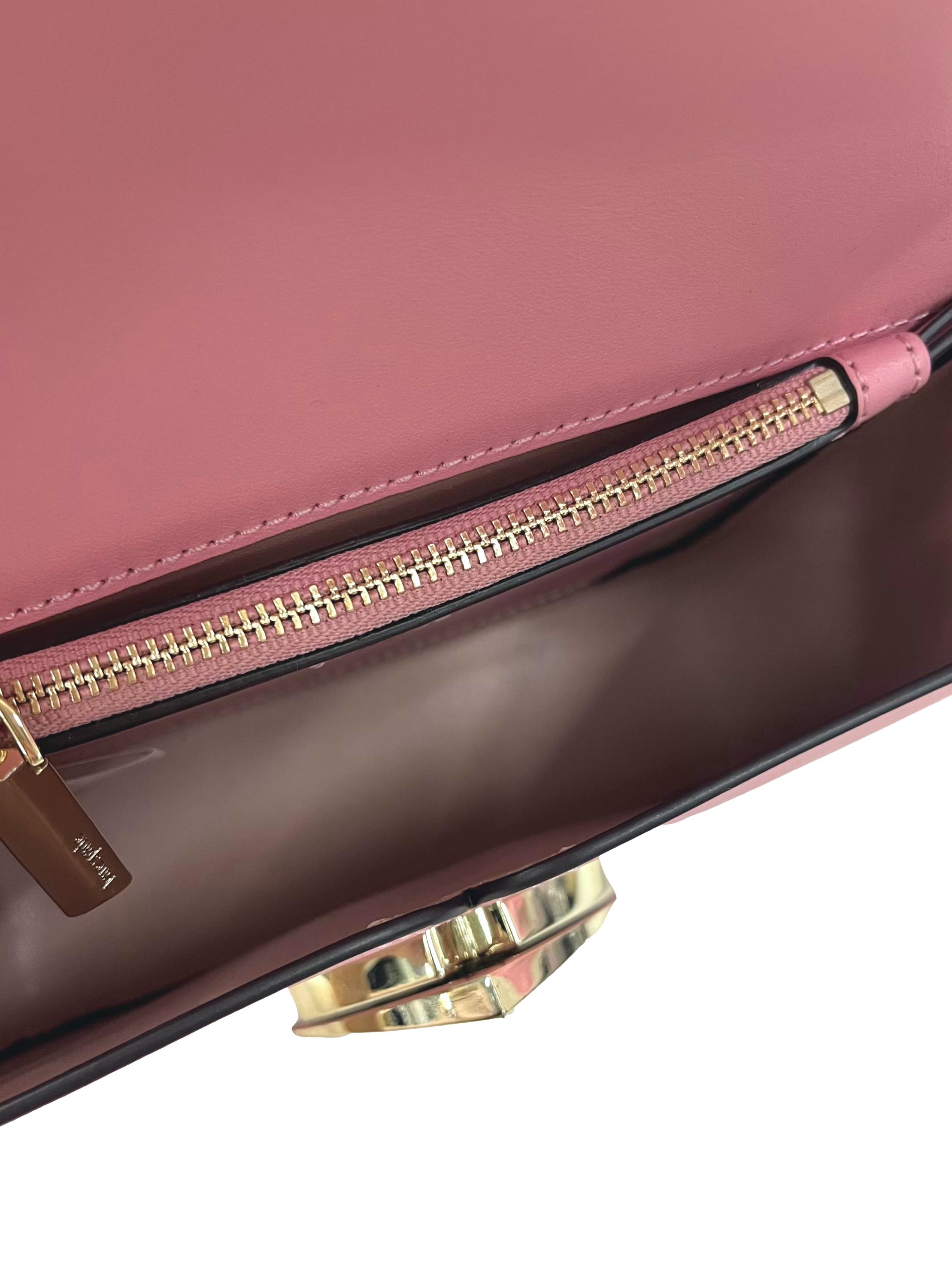 Pink Leather Nicola Twistlock Shoulder Bag CSN