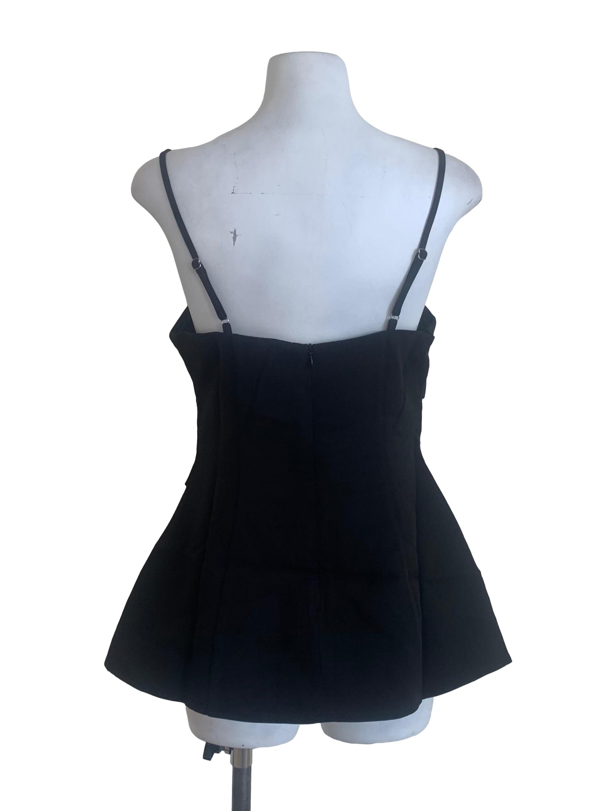 Crow Black Peplum Top