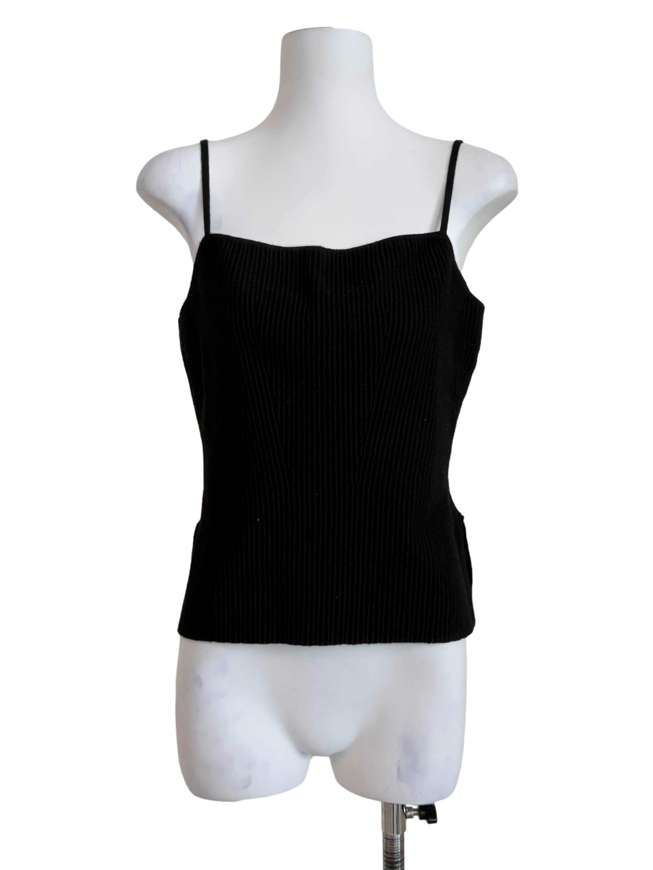 Black Spaghetti Strap Knit Top LB