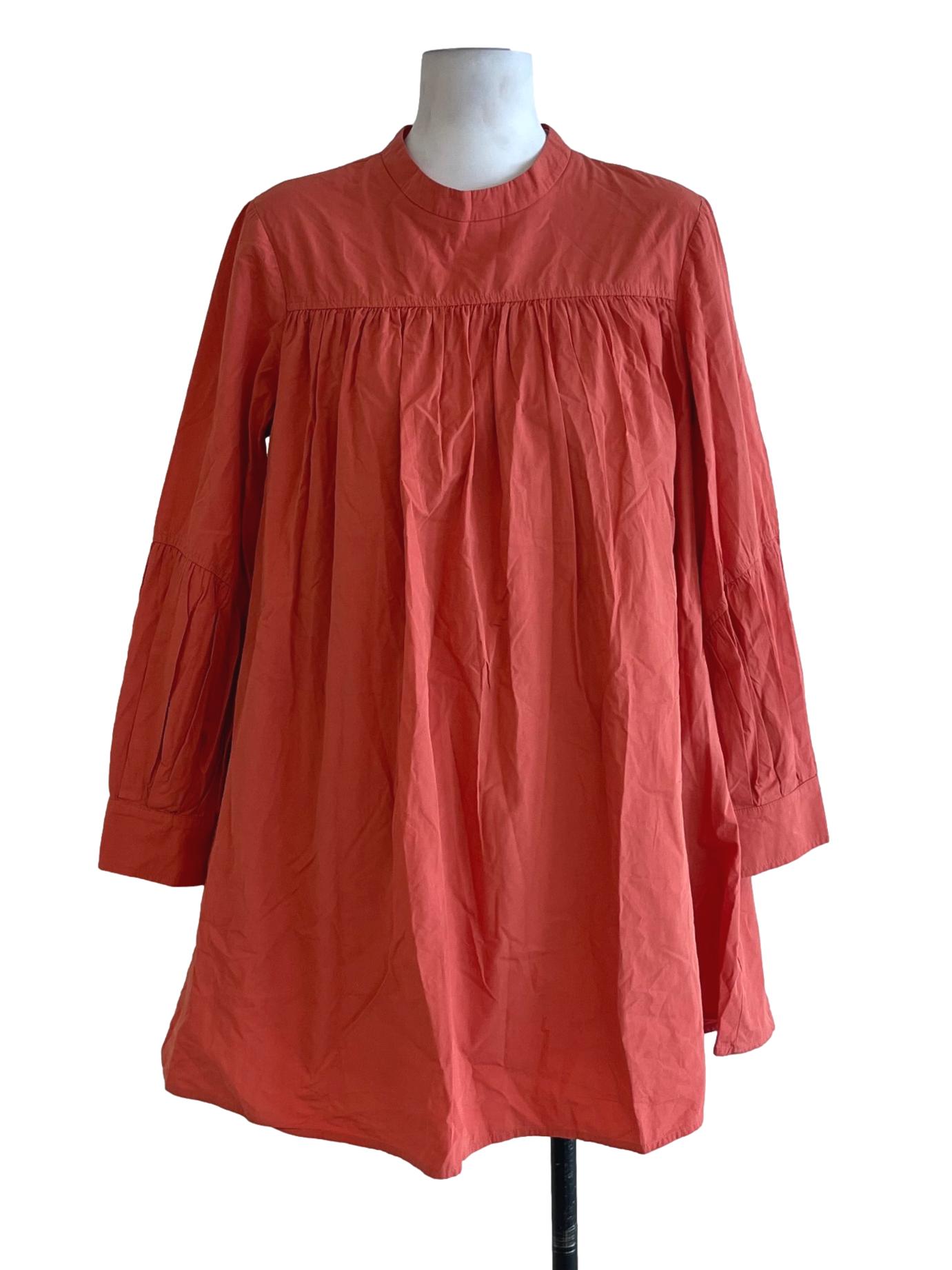 Tangerine Orange Jewel Neckline Empire Dress