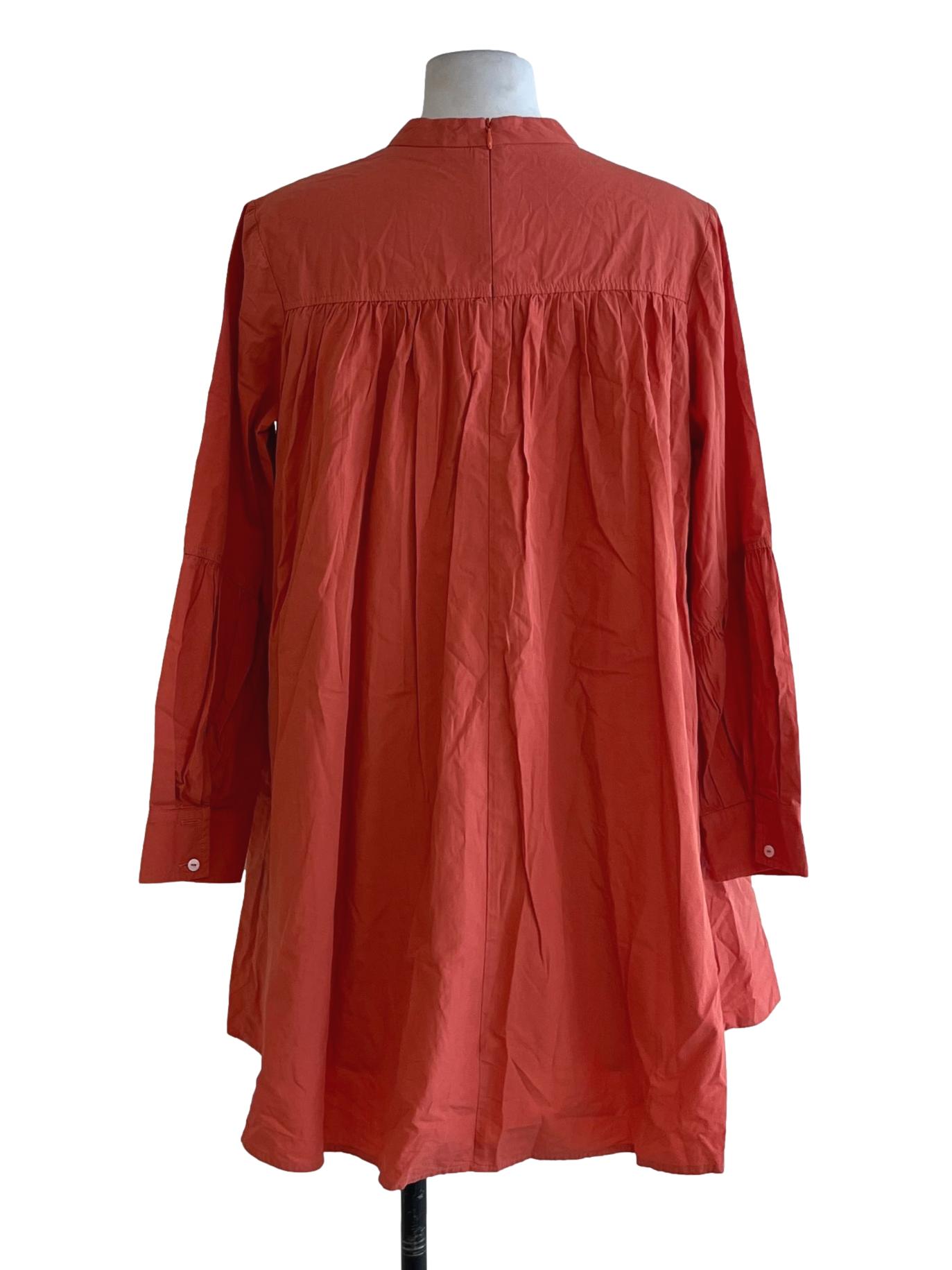 Tangerine Orange Jewel Neckline Empire Dress