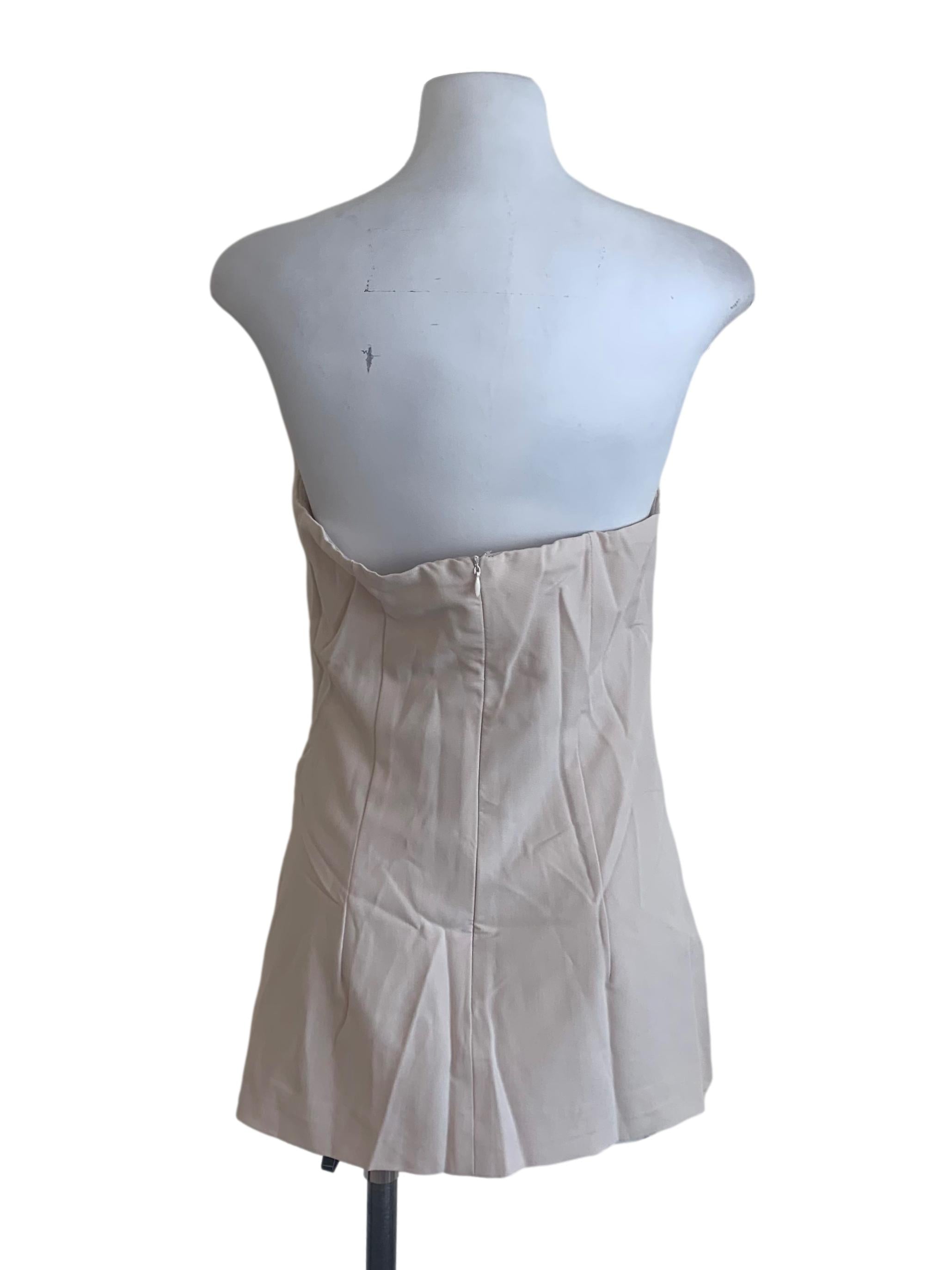 Linen White Strapless Top