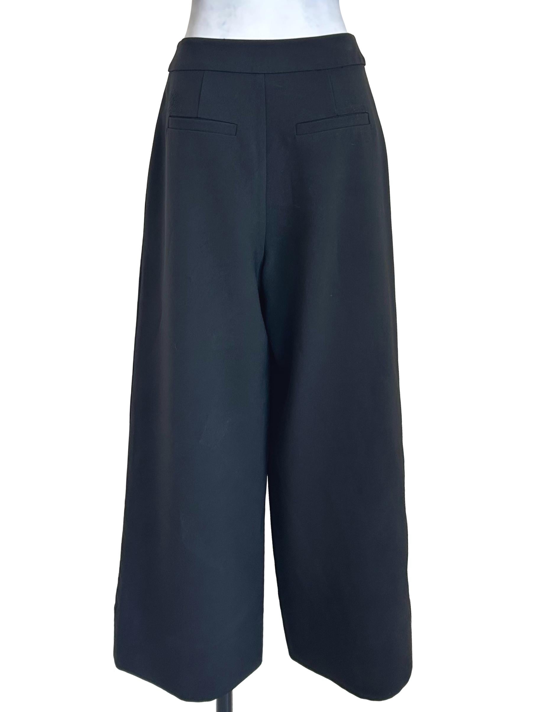 Black Tailored Pleated Wide Trousers