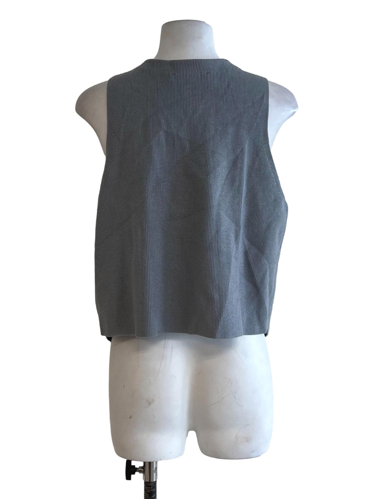 Stone Blue V-Neckline Sleeveless Top