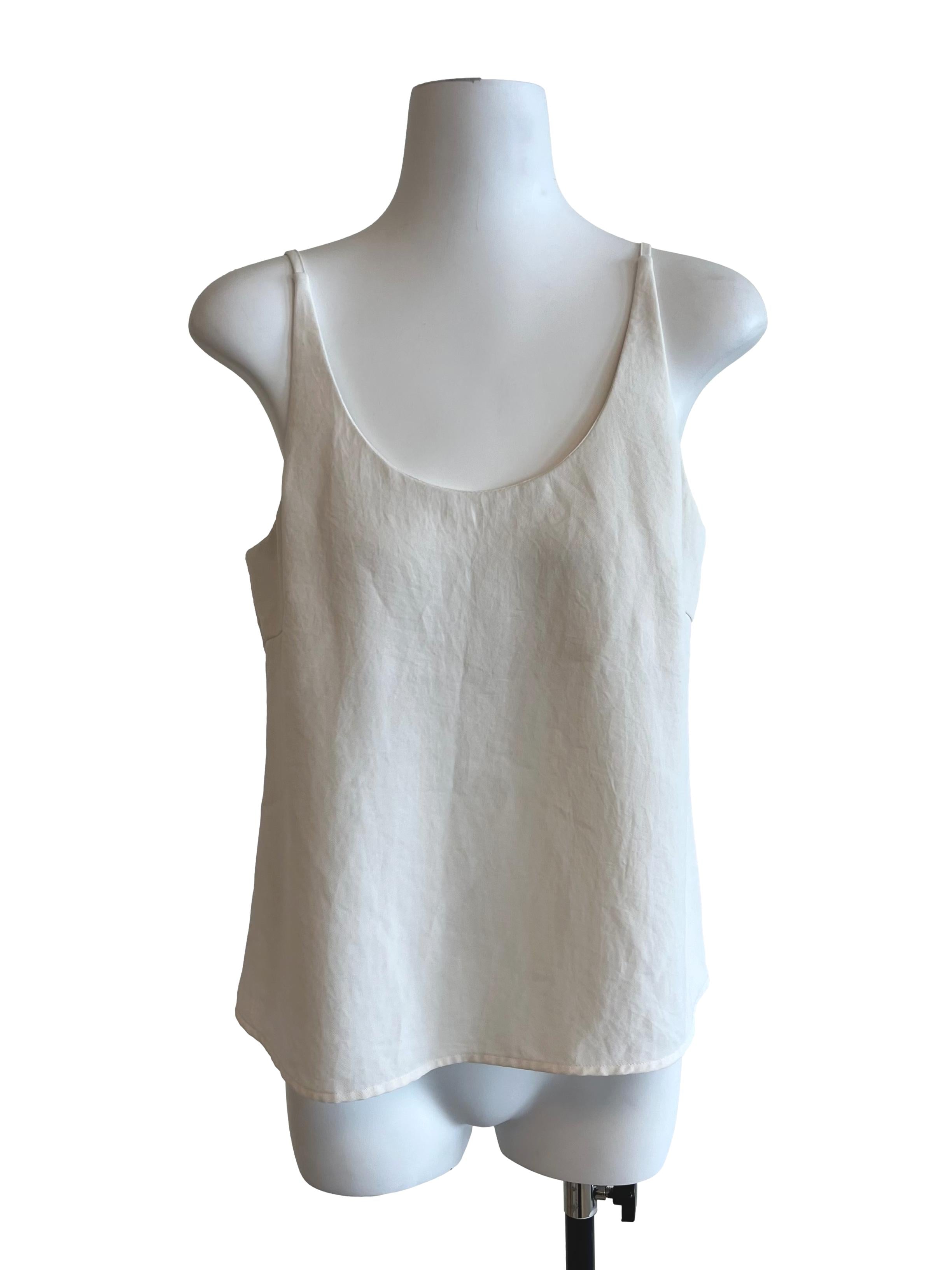 Off White Scoop Neck Cami Top