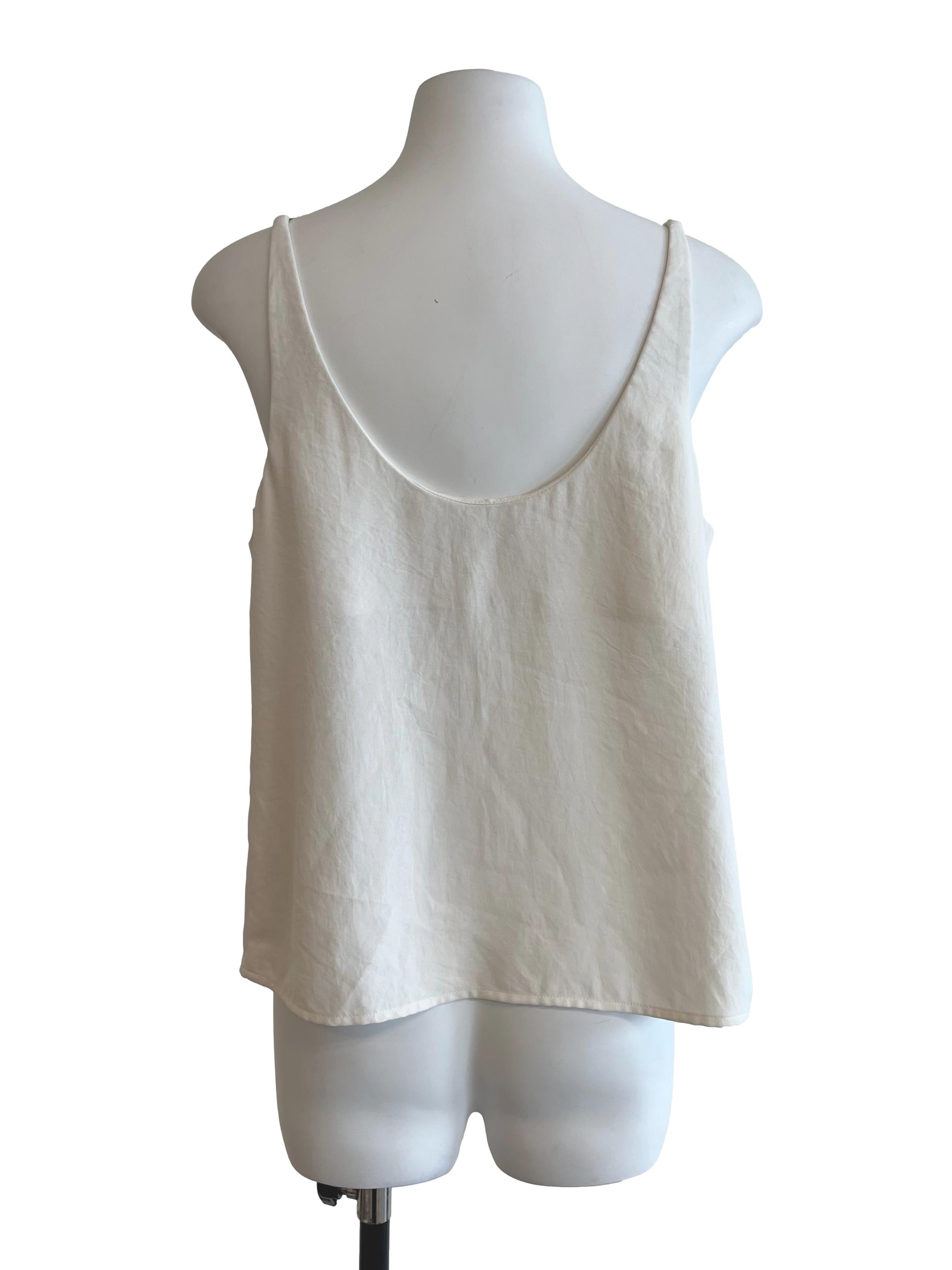 Off White Scoop Neck Cami Top