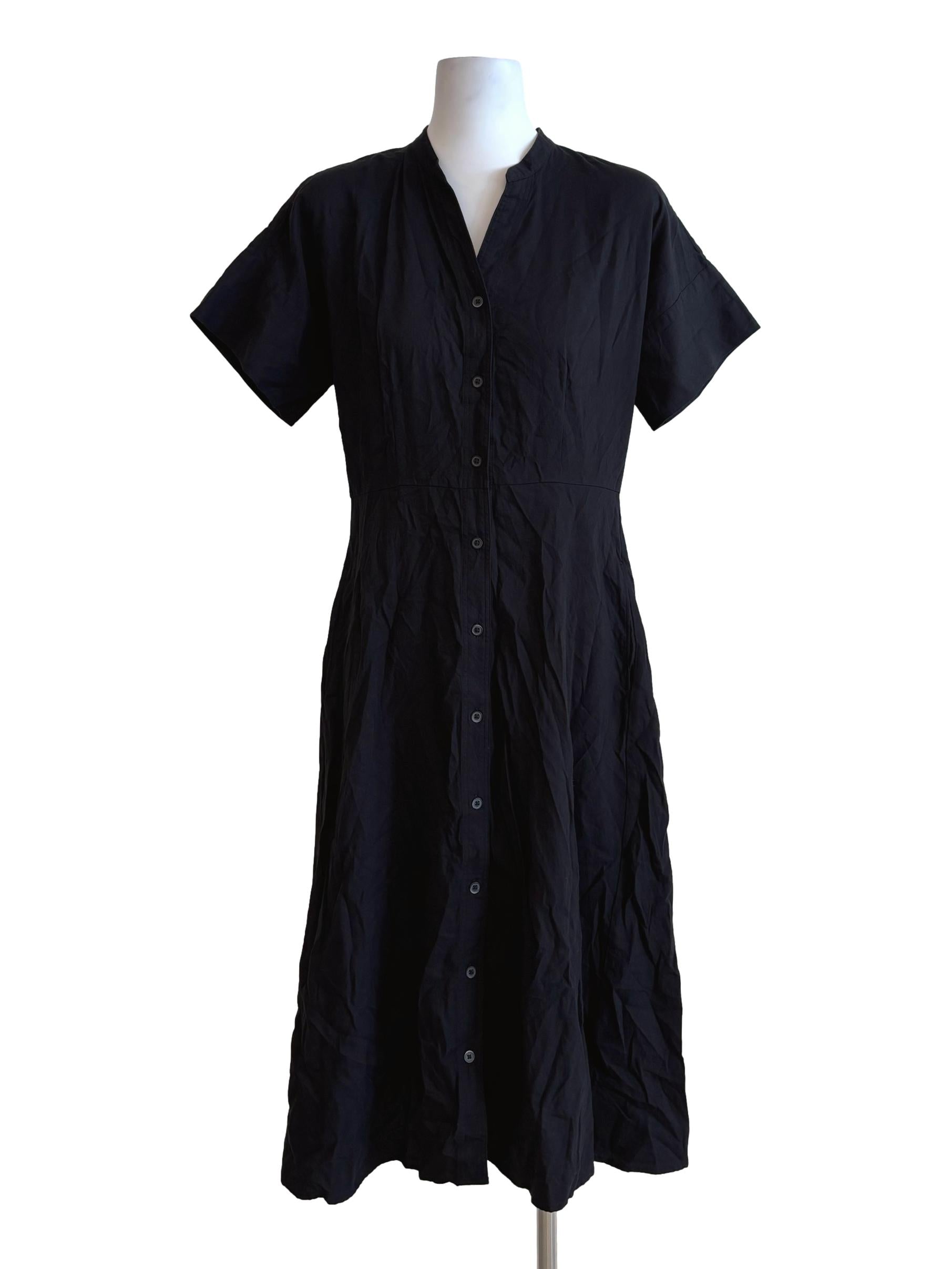 Black Short Sleeve Shirt Dress