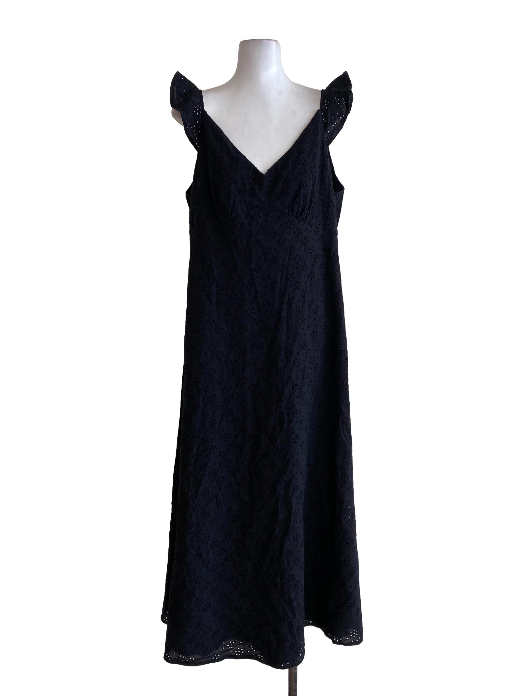 Black Floral Embroidered Dress