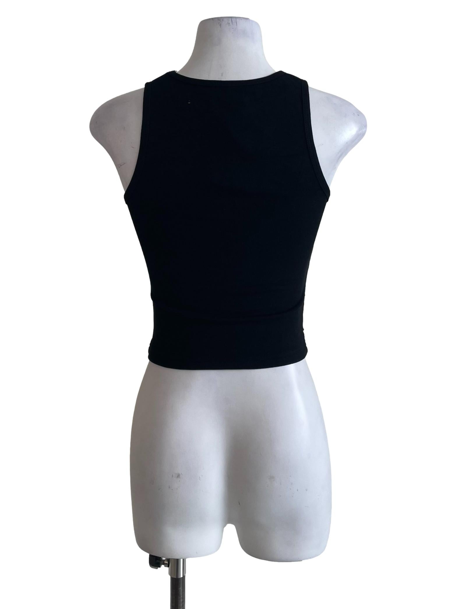 Black Round Neck Tank Top