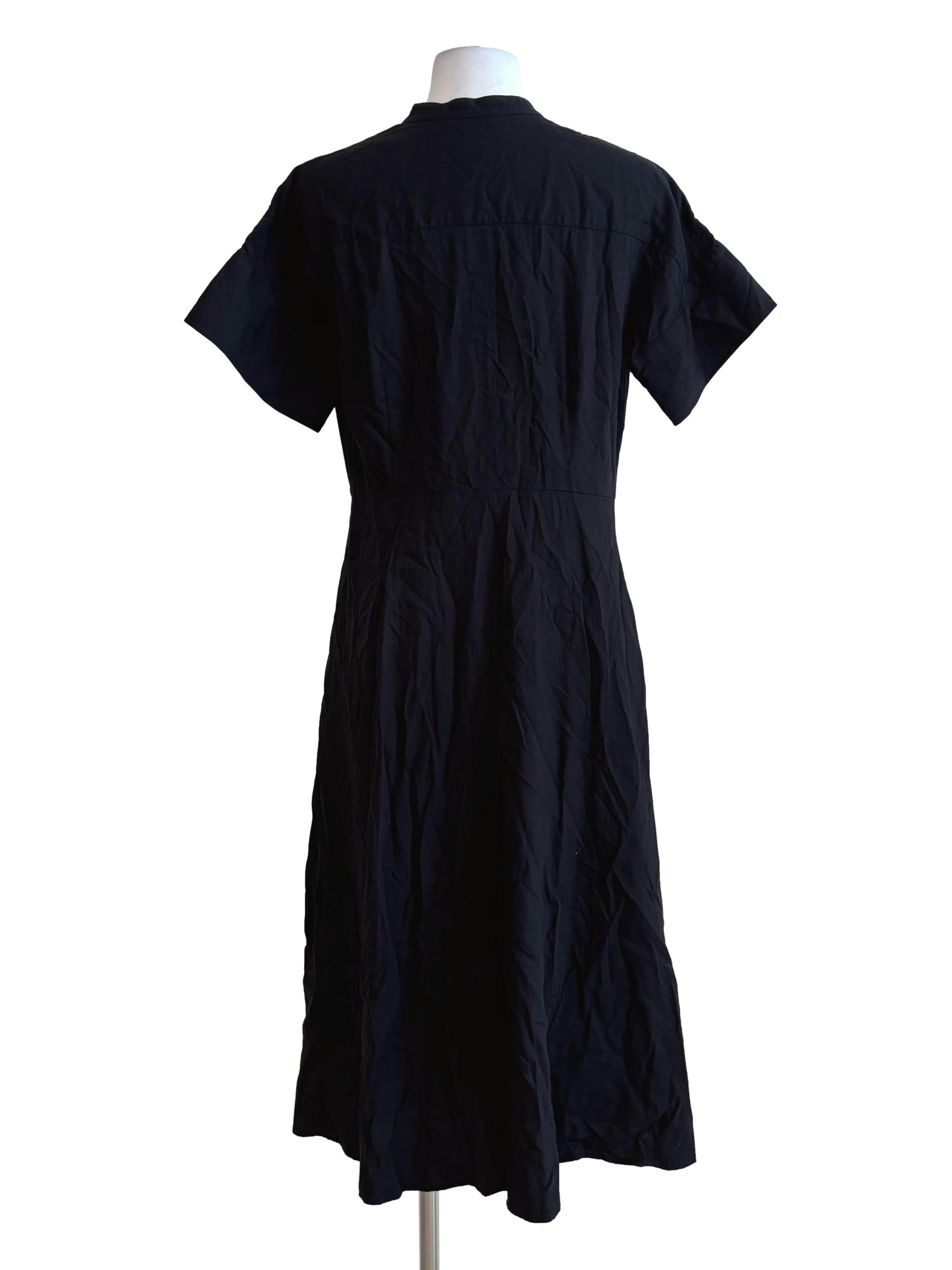 Black Short Sleeve Shirt Dress