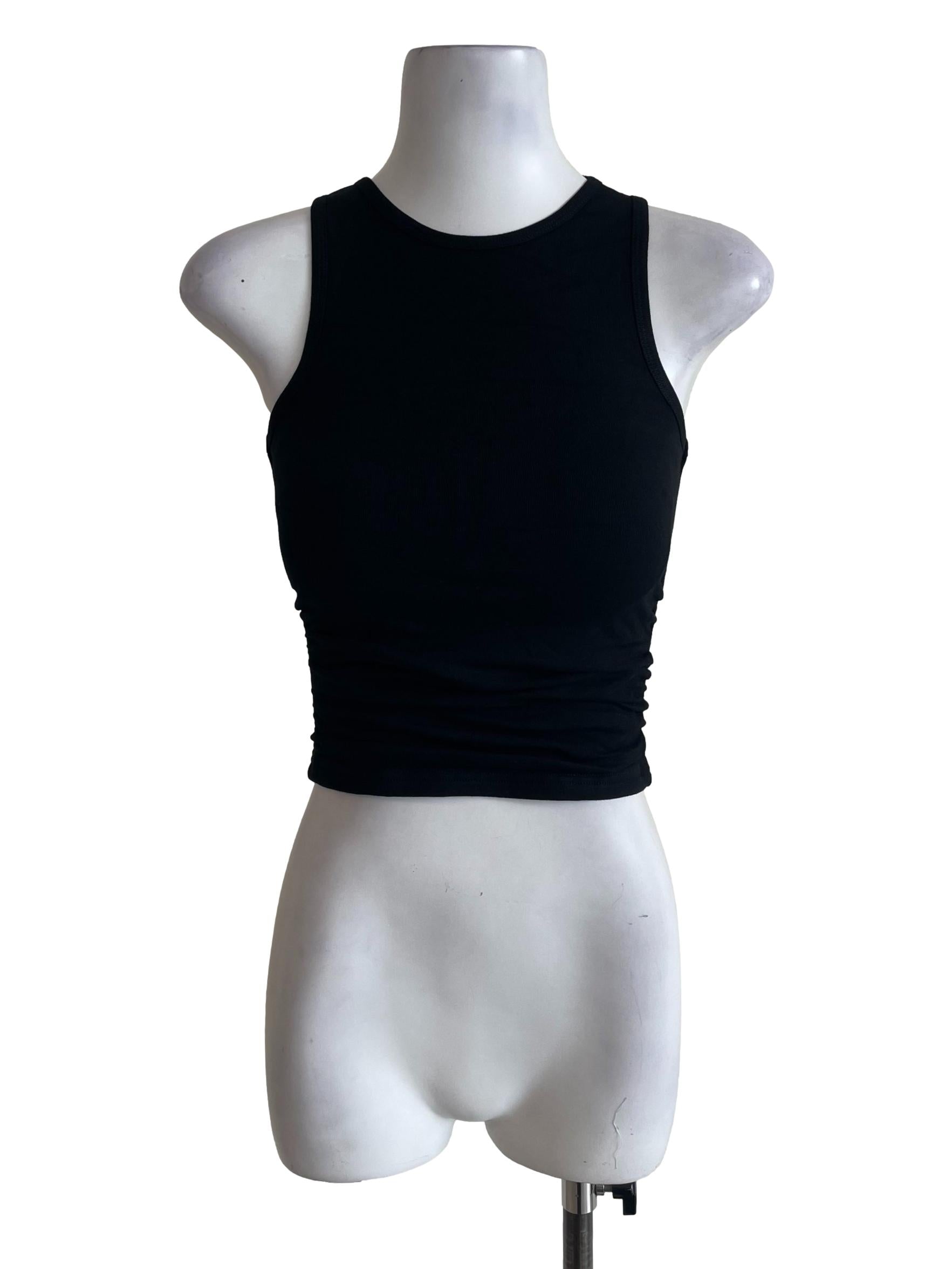 Black Round Neck Tank Top