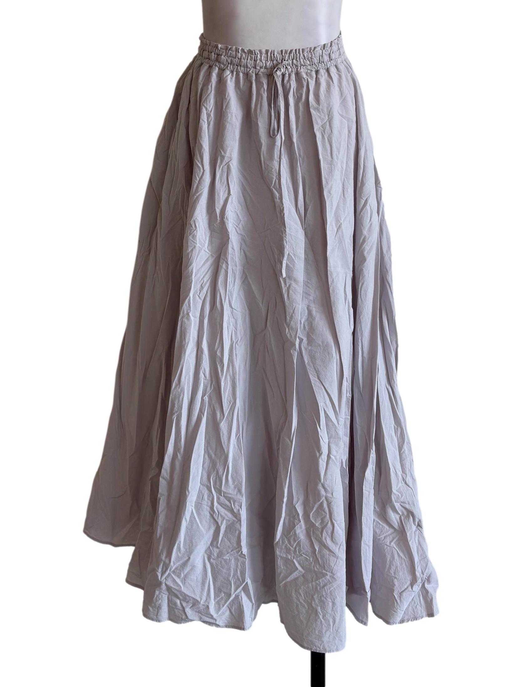 Light Grey Cotton Maxi Skirt