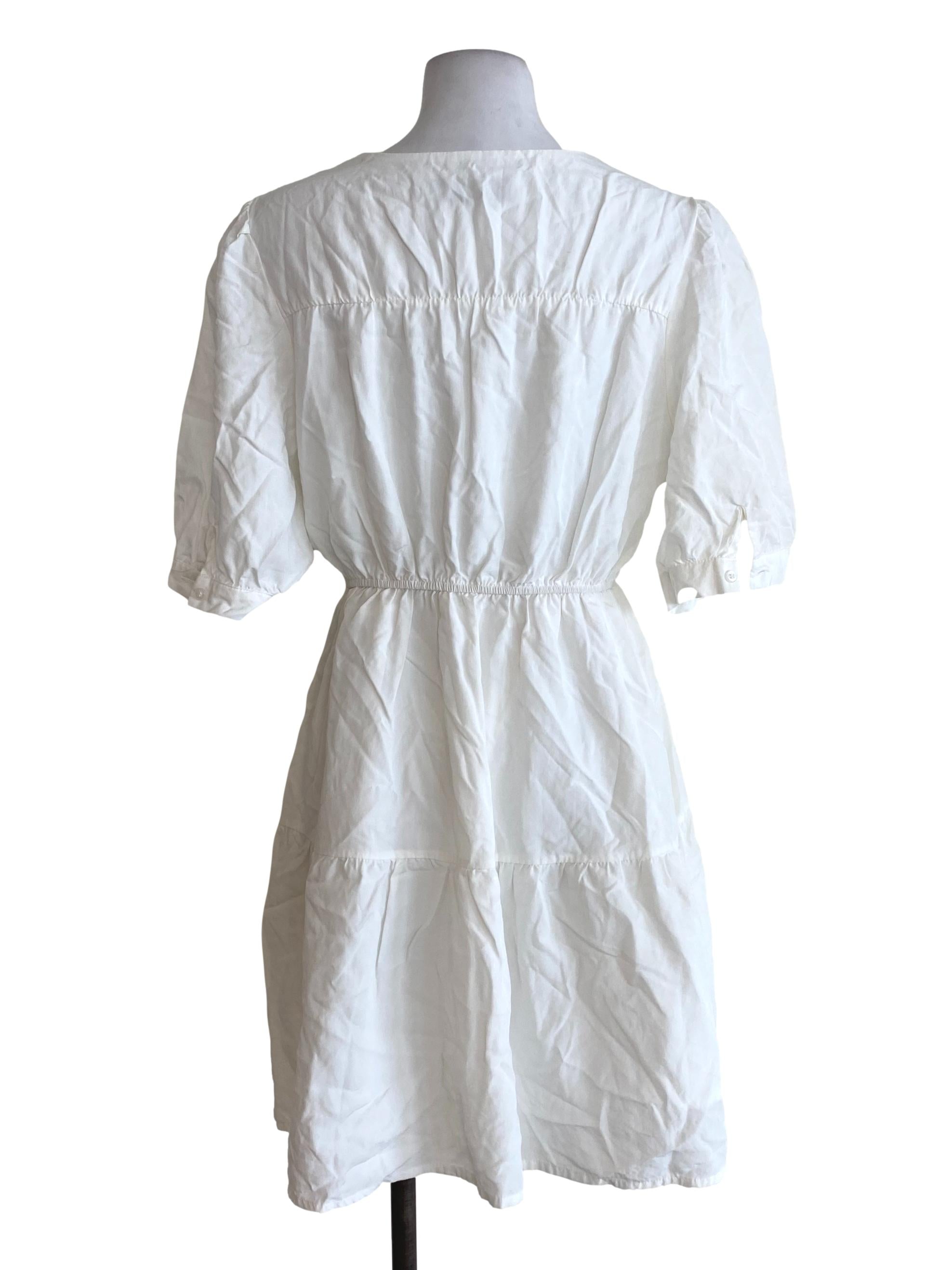 White V Neck Dress