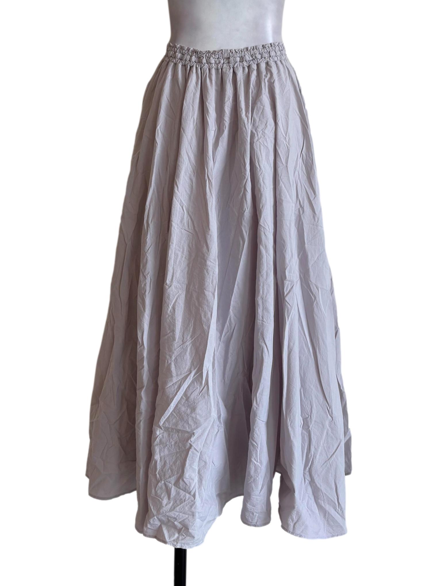 Light Grey Cotton Maxi Skirt