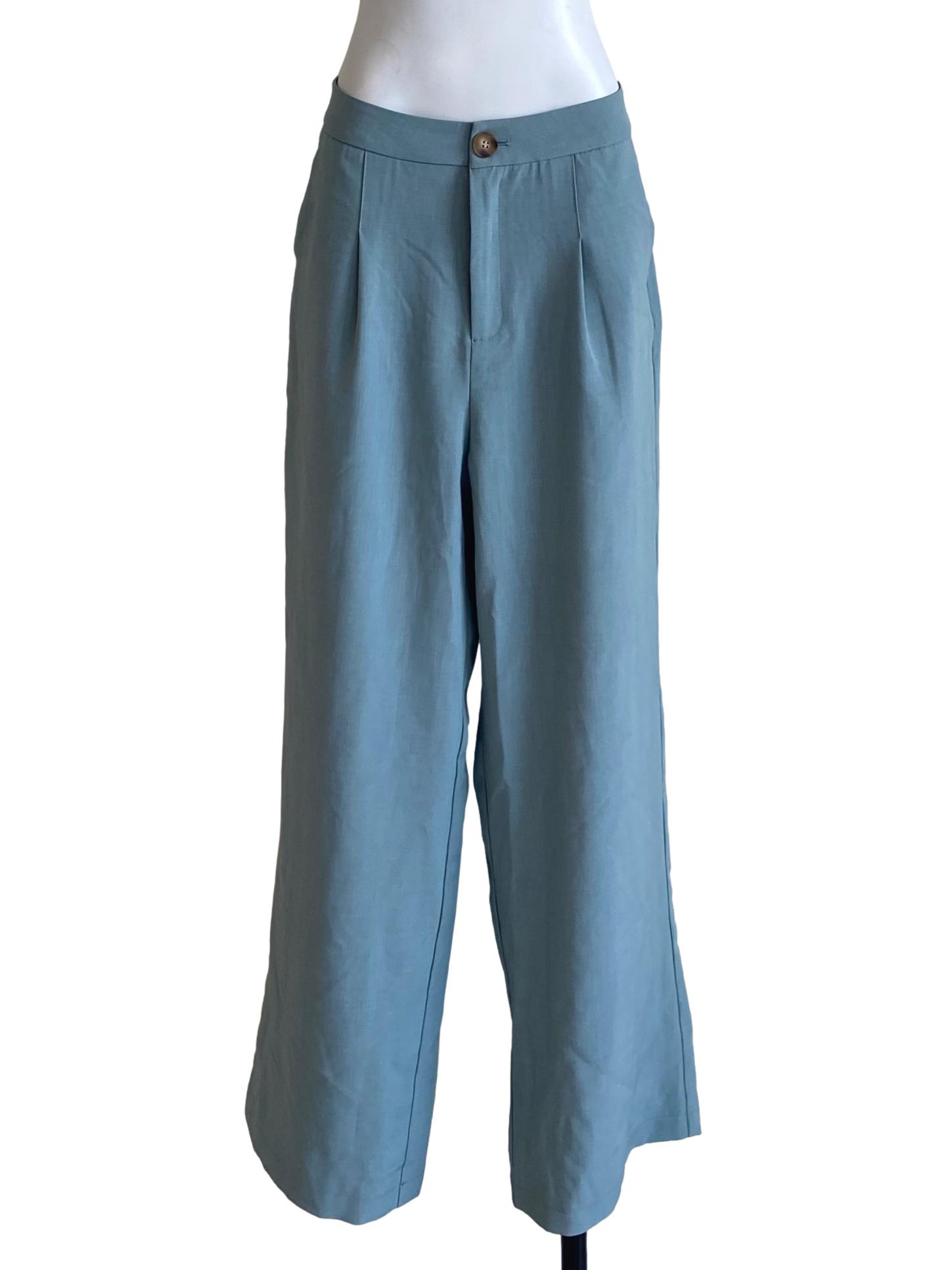 Mint Green Formal Straight Pants