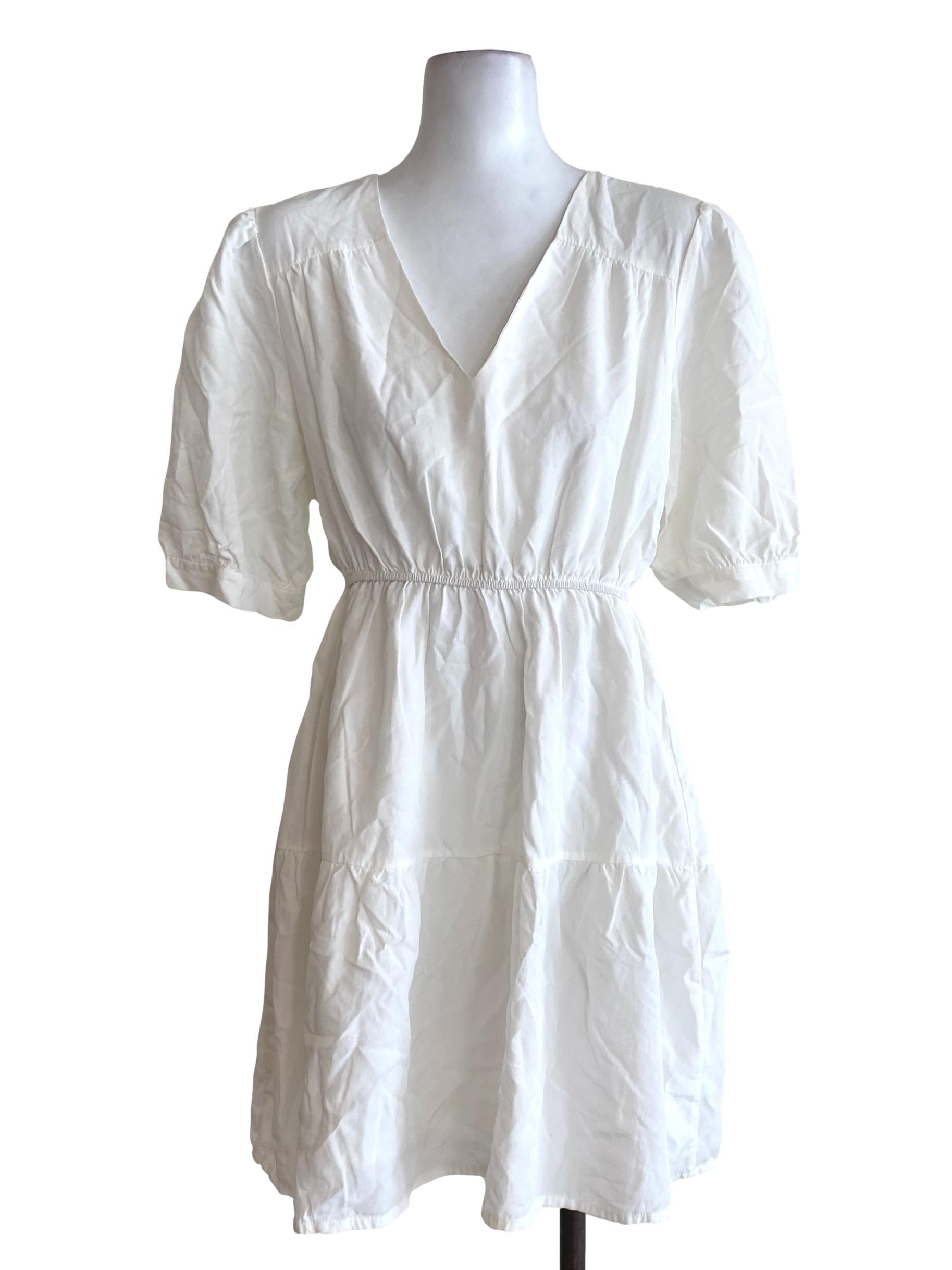 White V Neck Dress