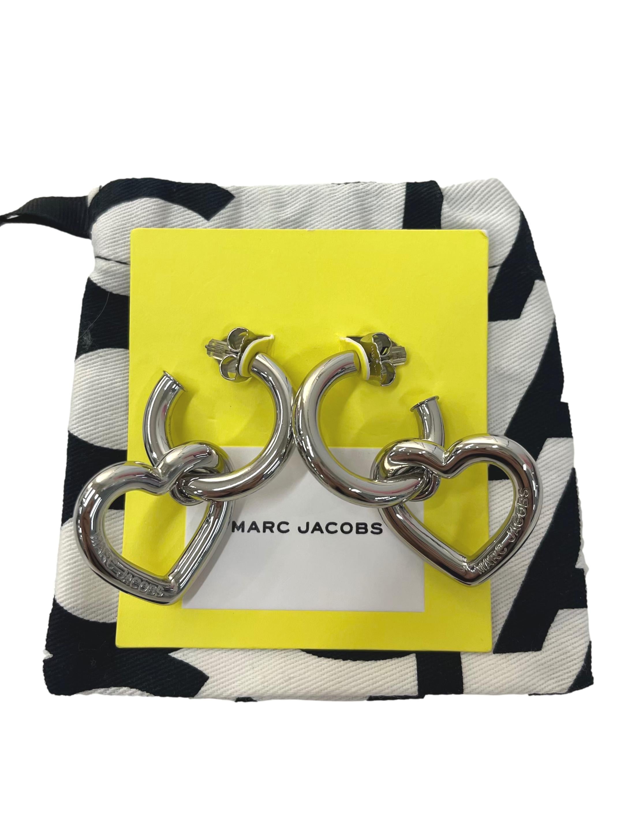 Silver The Charmed Double Heart Hoops Earrings In Silver CSN