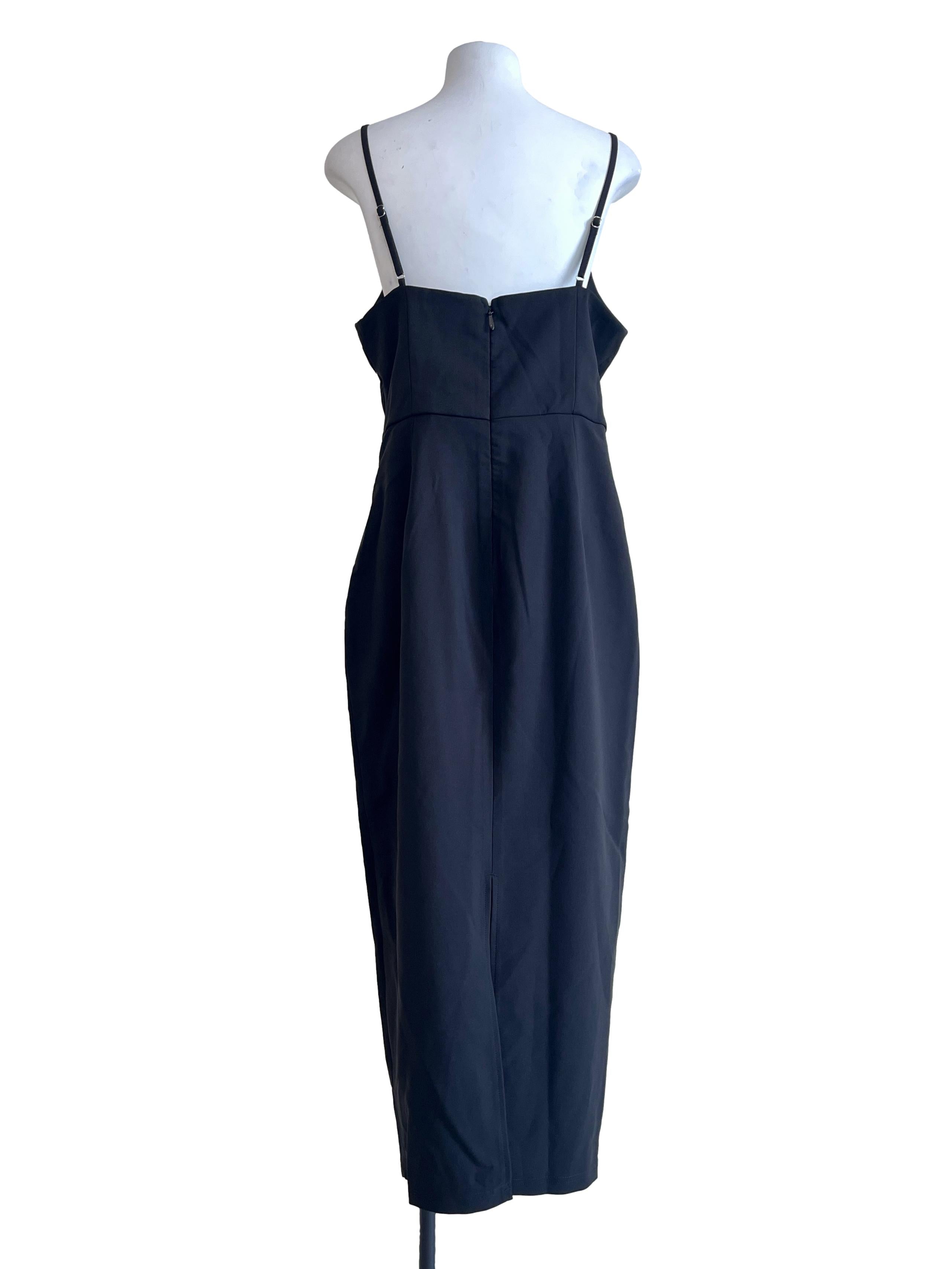 Ink Black Straight Across Sleeveless A-Line Dress