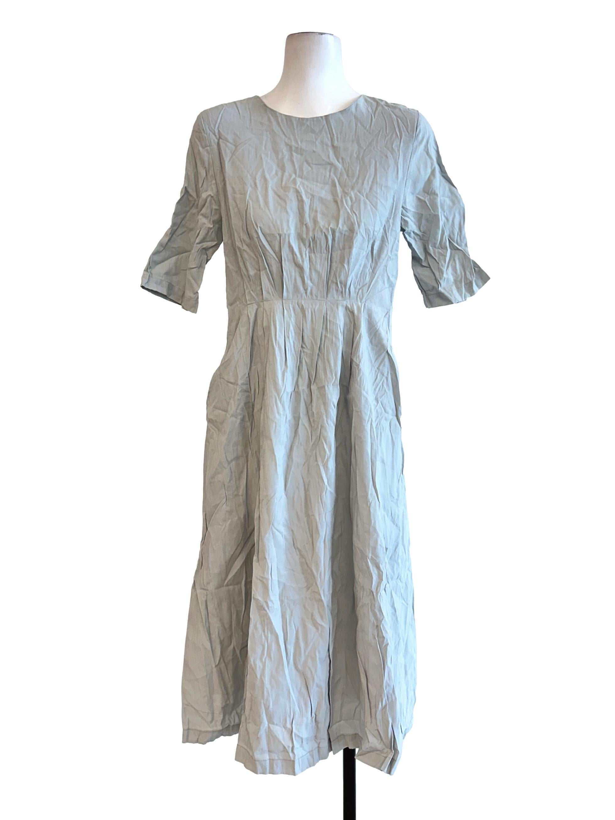 Cloud Grey Round Neck Dress TEM