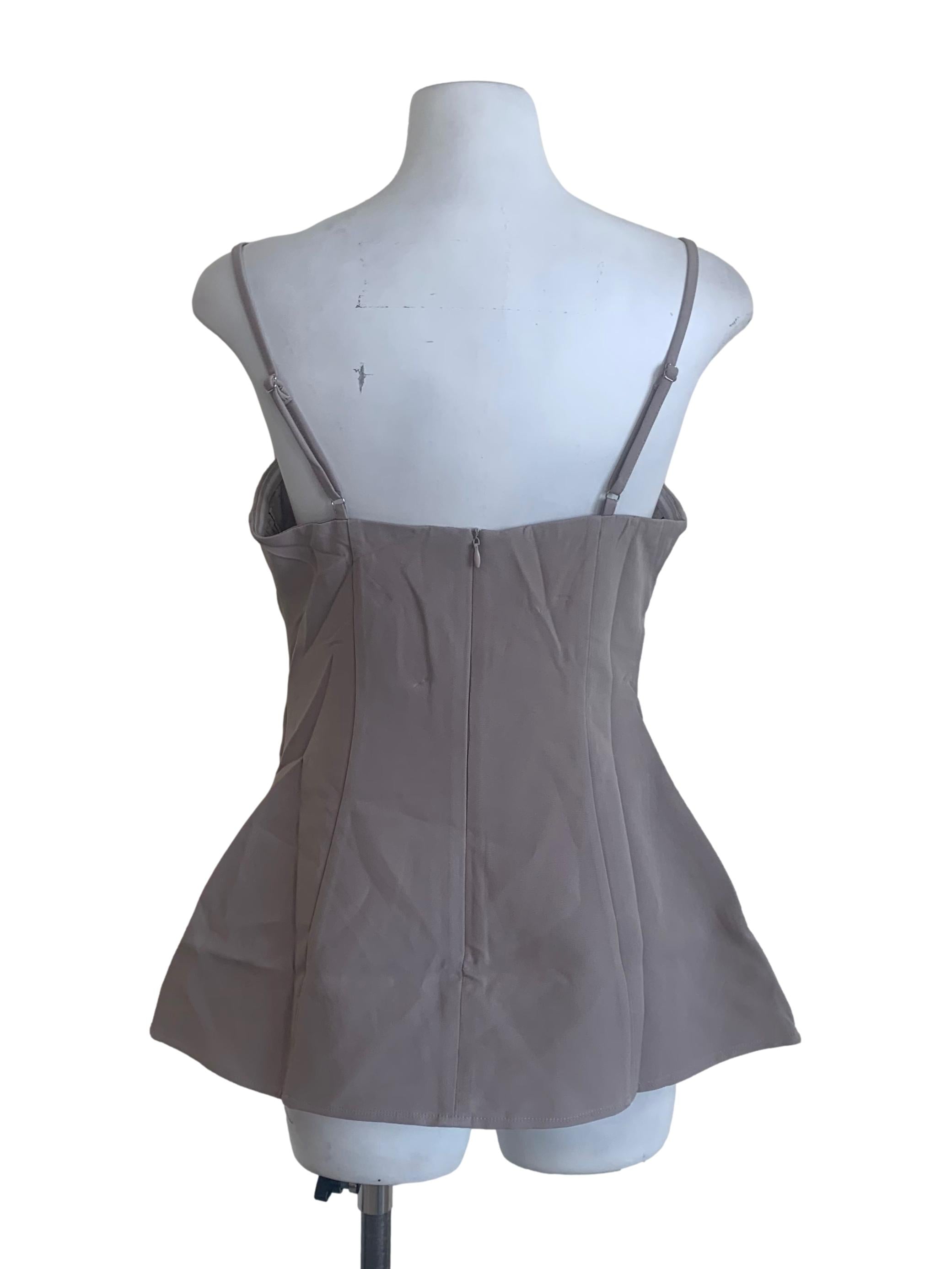 Fossil Grey Peplum Top