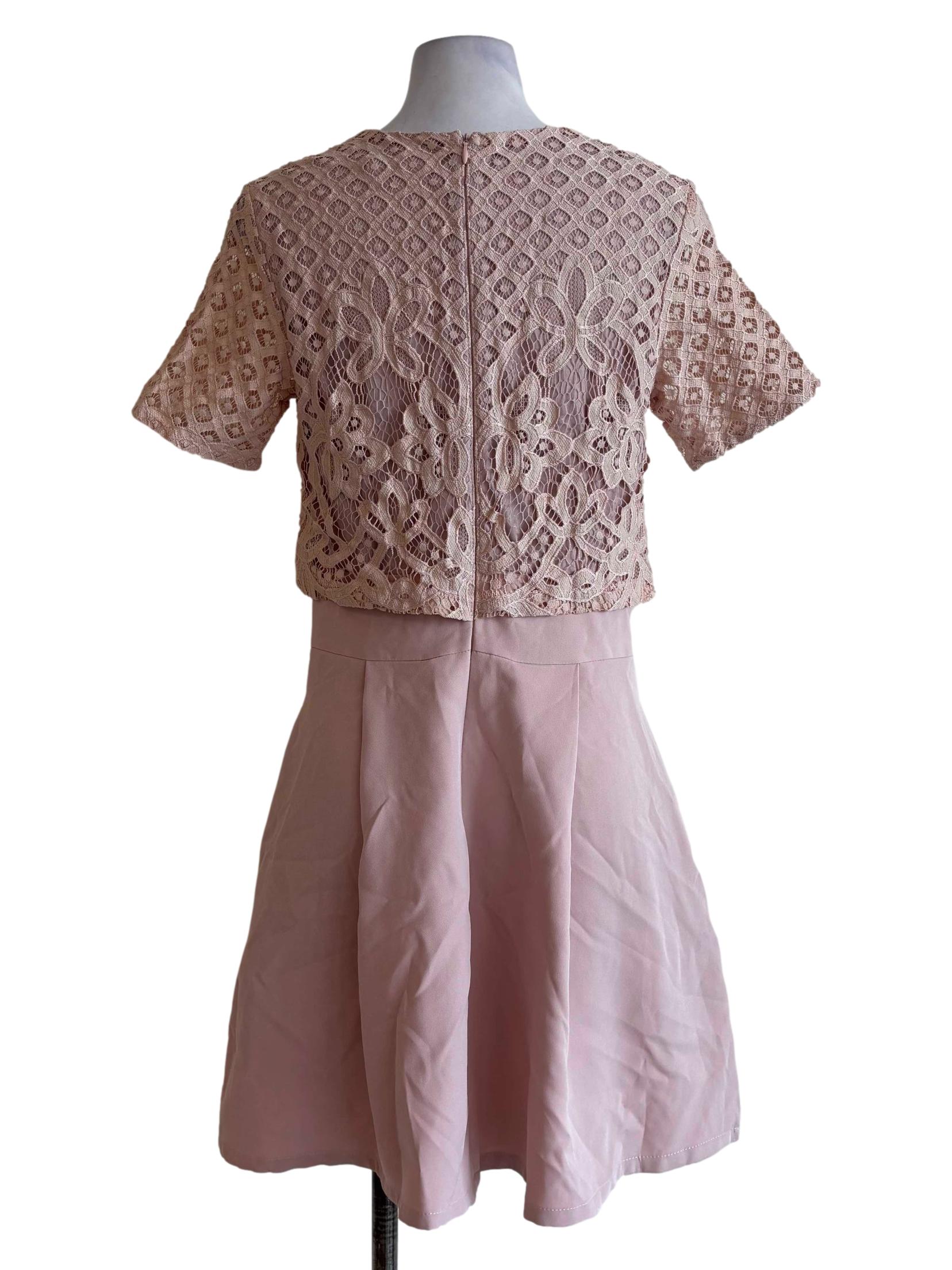 Pale Pink Lace Top Dress