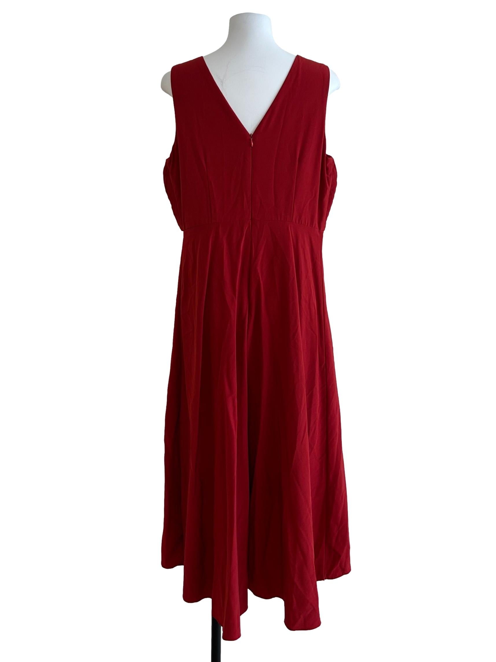Candy Red Pleated Dress
