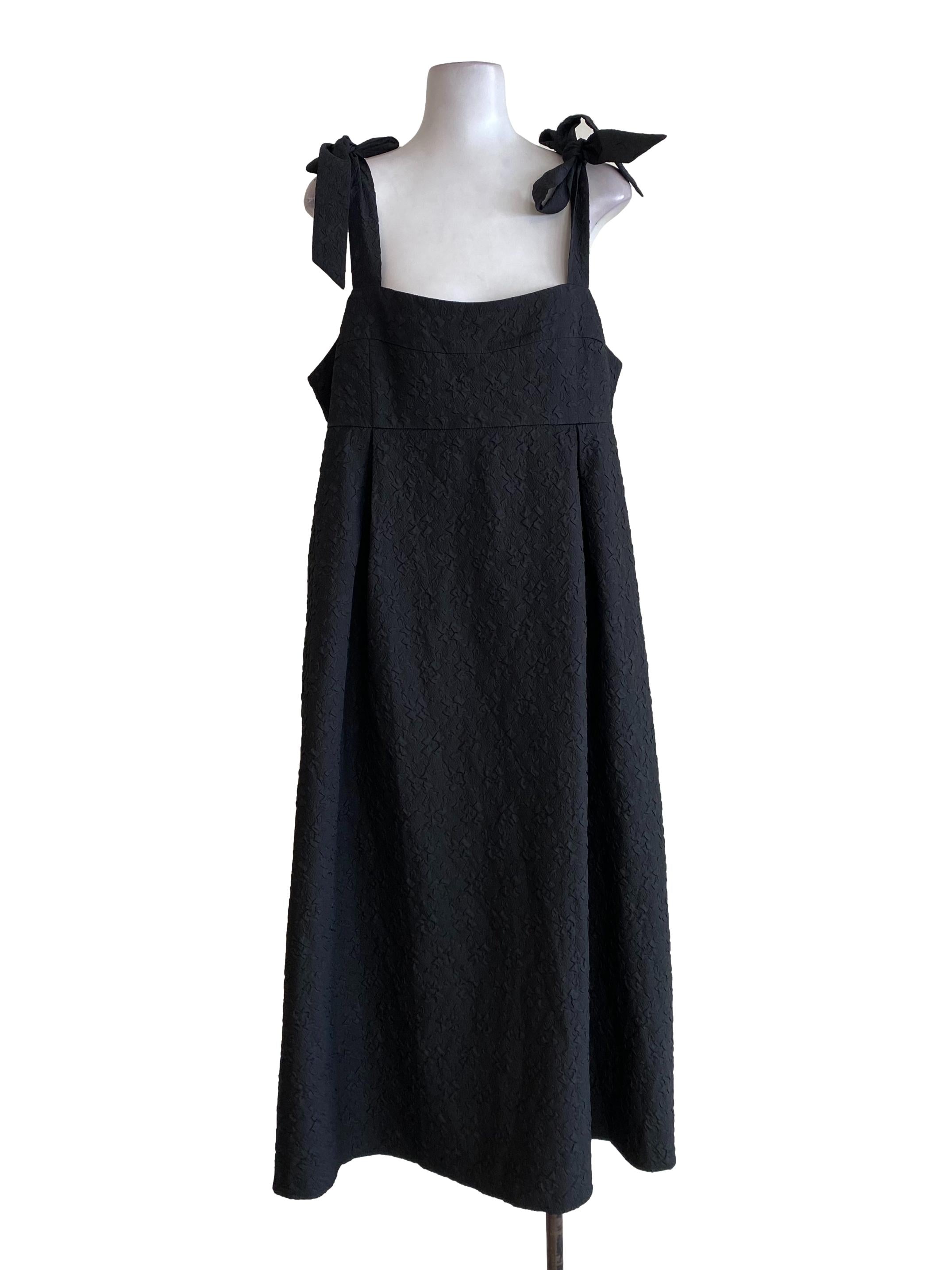 Black Floral Blouson Dress