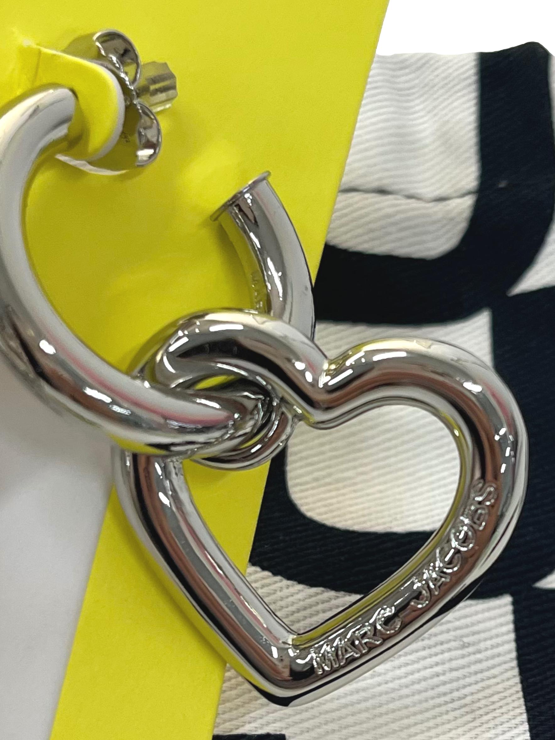 Silver The Charmed Double Heart Hoops Earrings In Silver CSN