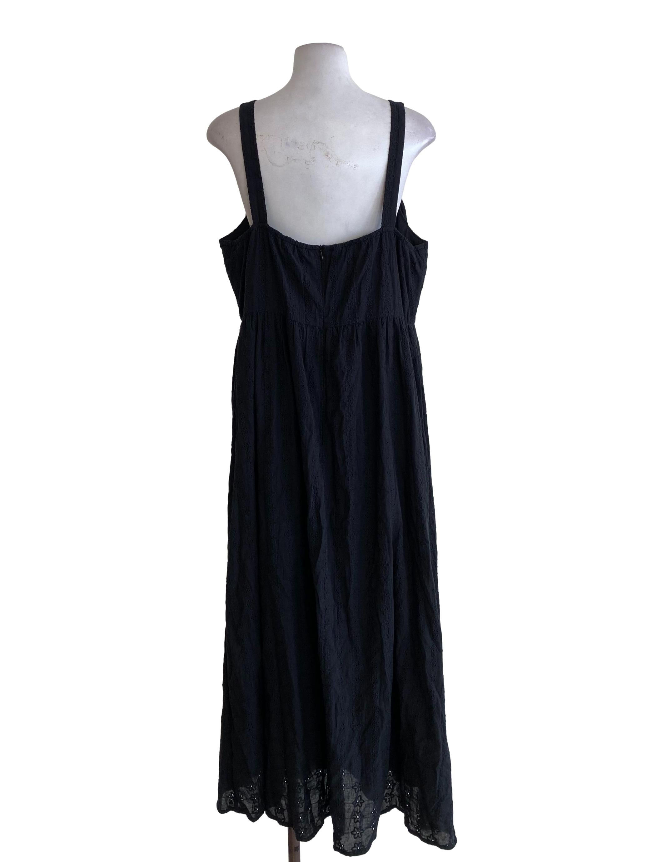 Black Floral Embroidered Dress