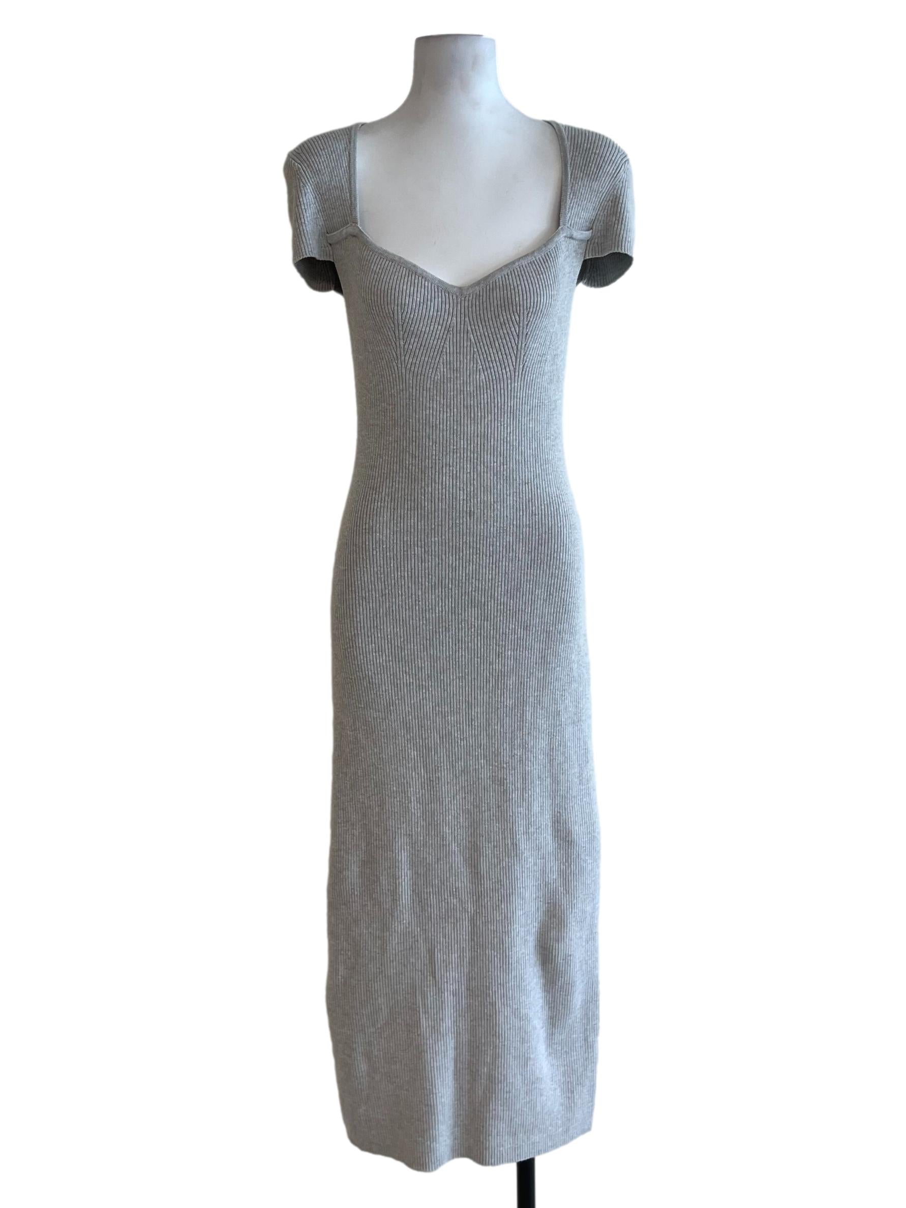 Cloud Grey Short Sleeve Bodycon Dress